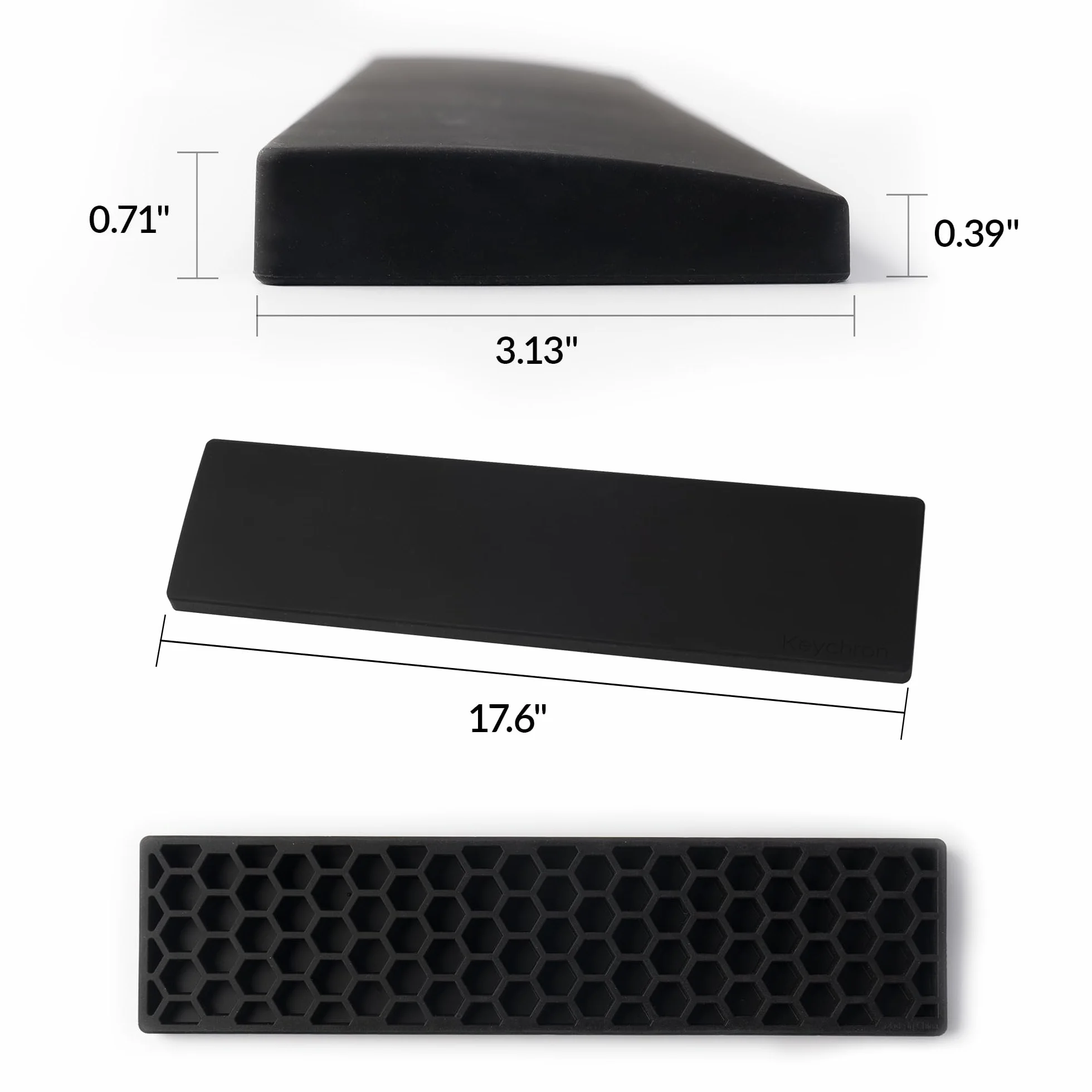 Keychron Repose-poignet en silicone pour K10 Pro K10 Max Q6 Q6 Pro V6 Noir