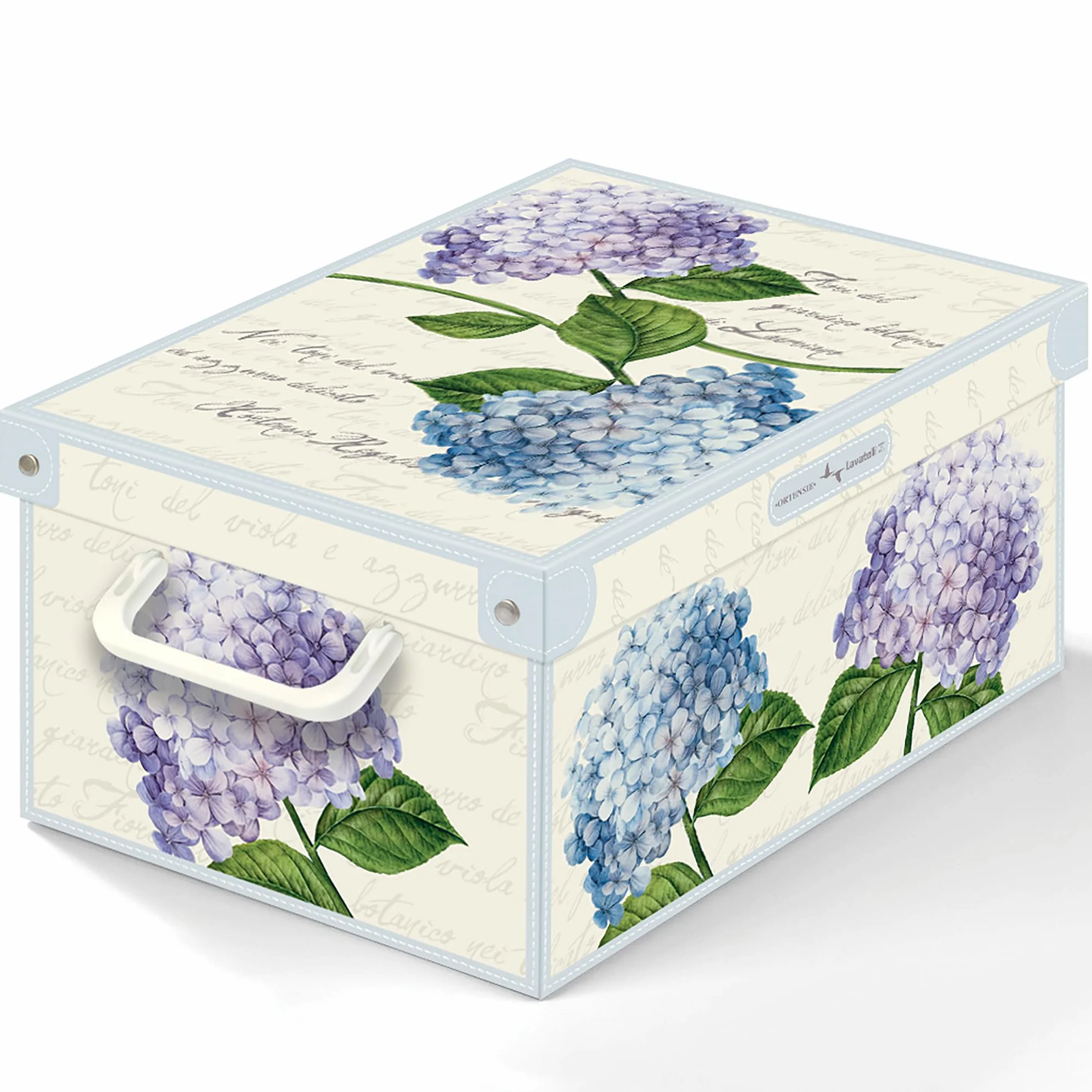Lavatelli Collection Ortensie Hortensias Boite de Rangement en Carton avec Couvercle, Small