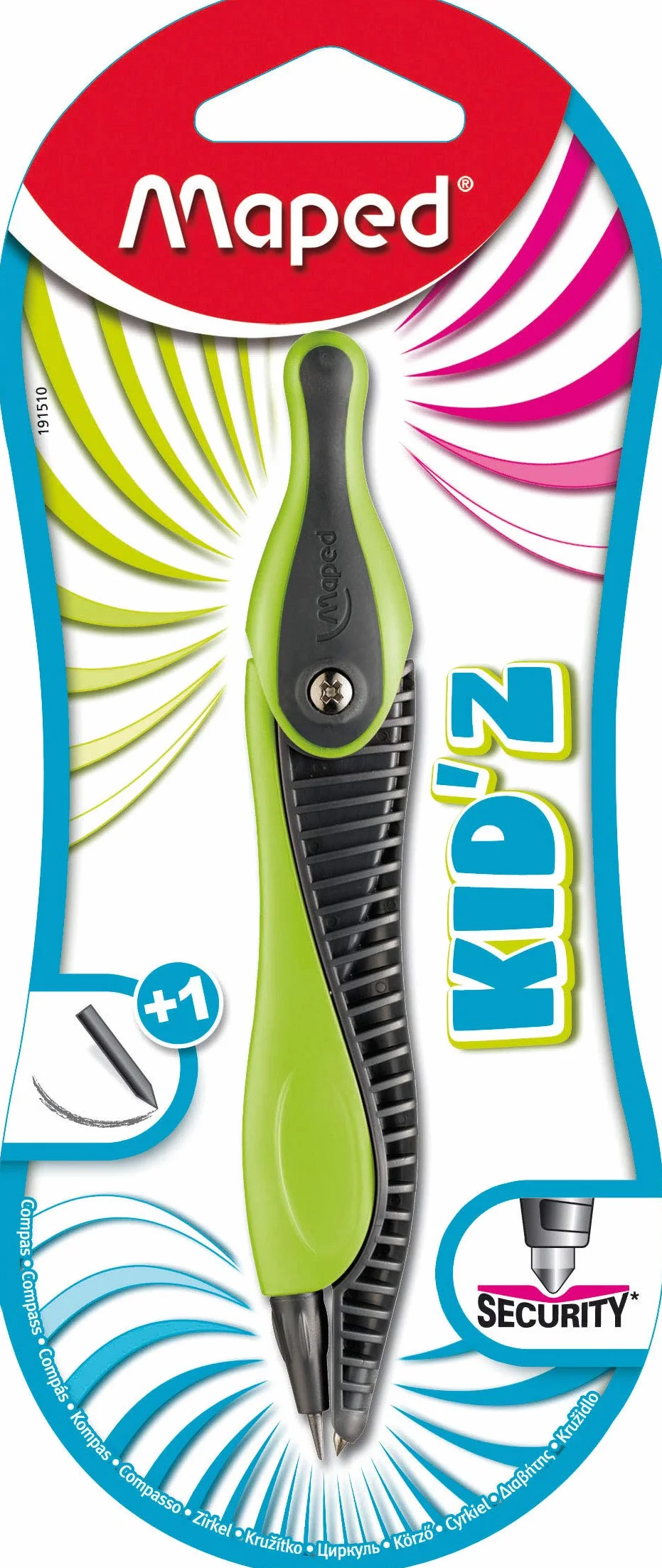 Maped Kid´Z Compas Ergonomique Bleu Rose Vert