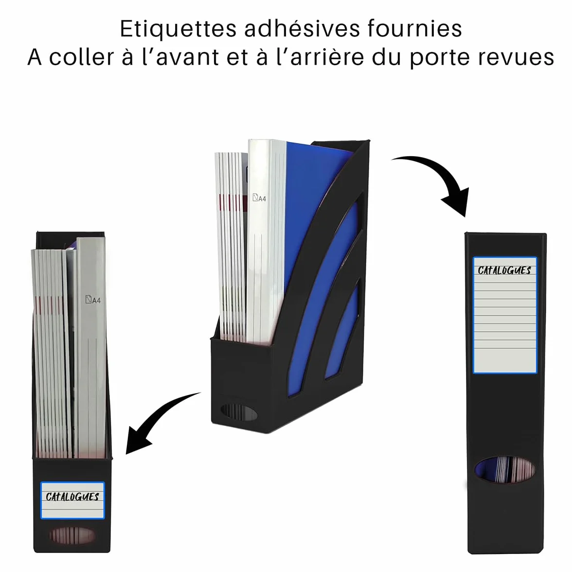 Waytex Porte Revues A4 Organiseur Vertical Bureau Plastique rigide Noir