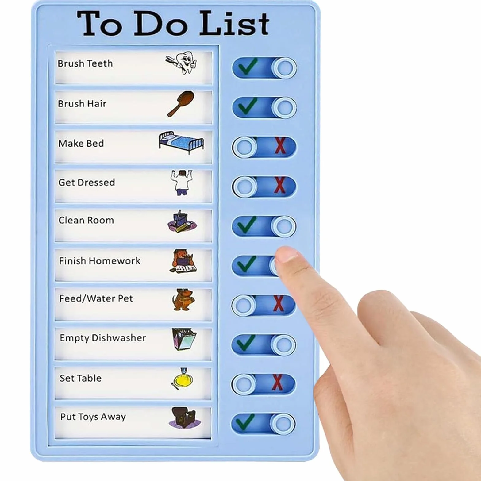 Binnan Tableaux de Tâches à Faire pour Enfants, Checklist avec 10 Feuilles de Papier Vierge, Tableau Memo Plastique