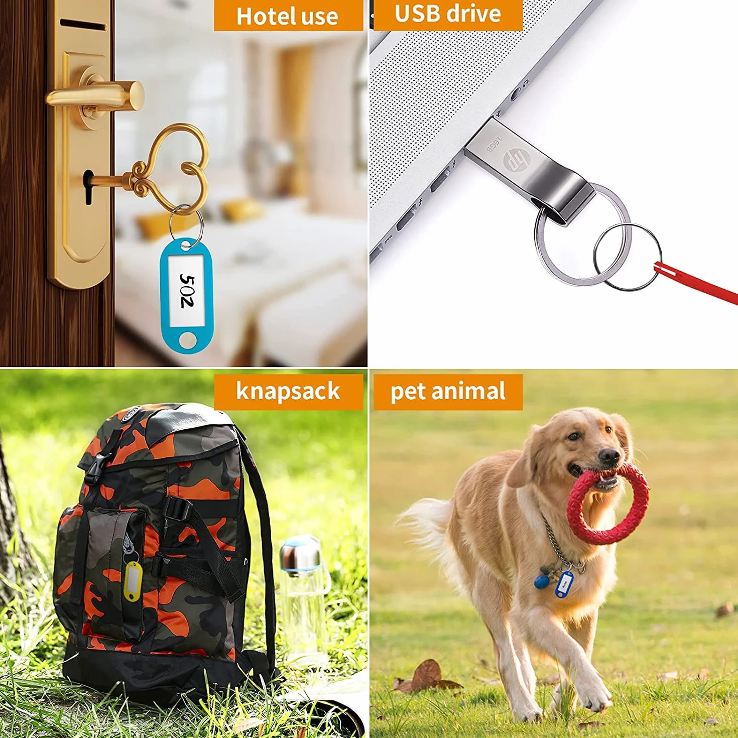 Porte Clés Inscriptibles 10 Couleurs Étiquettes D'identification