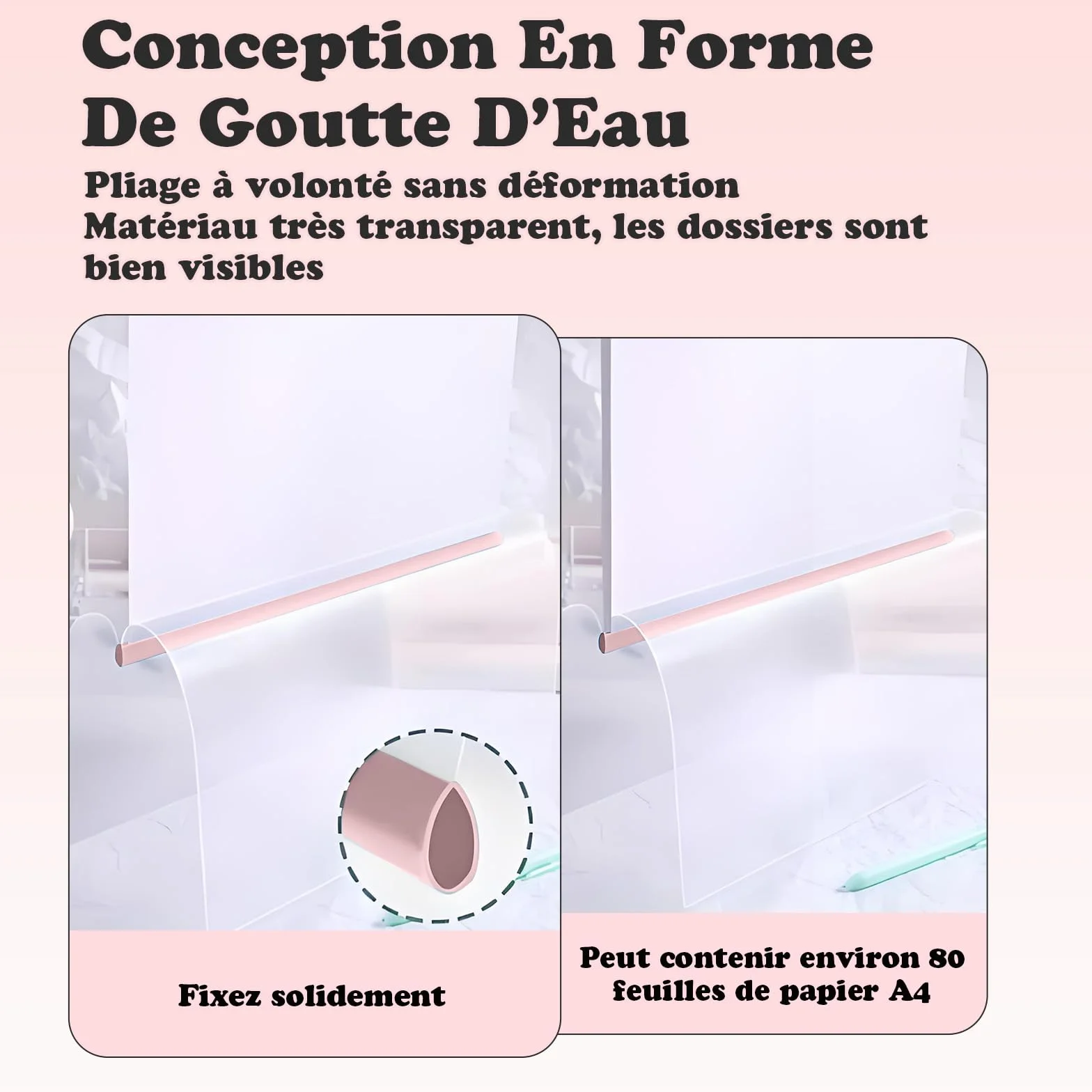 VEGCOO 10 Pièces Transparent Reliure Dossier Baguette Feuilles A4 Couverture De Rapports Plastique Classeur avec Barre Coulissante