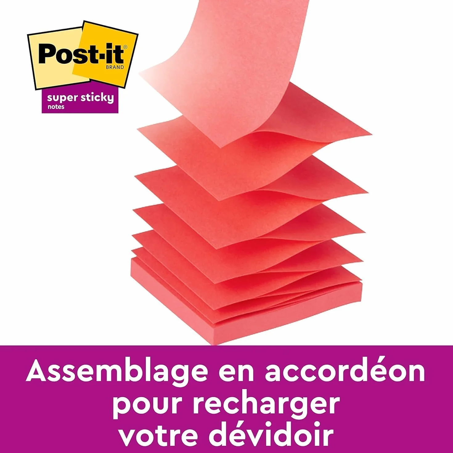 Post-it Z-Notes Autocollantes Super Sticky, 14 Blocs + 2 Gratuits, 76 mm x 76 mm, 90 Feuilles par Bloc