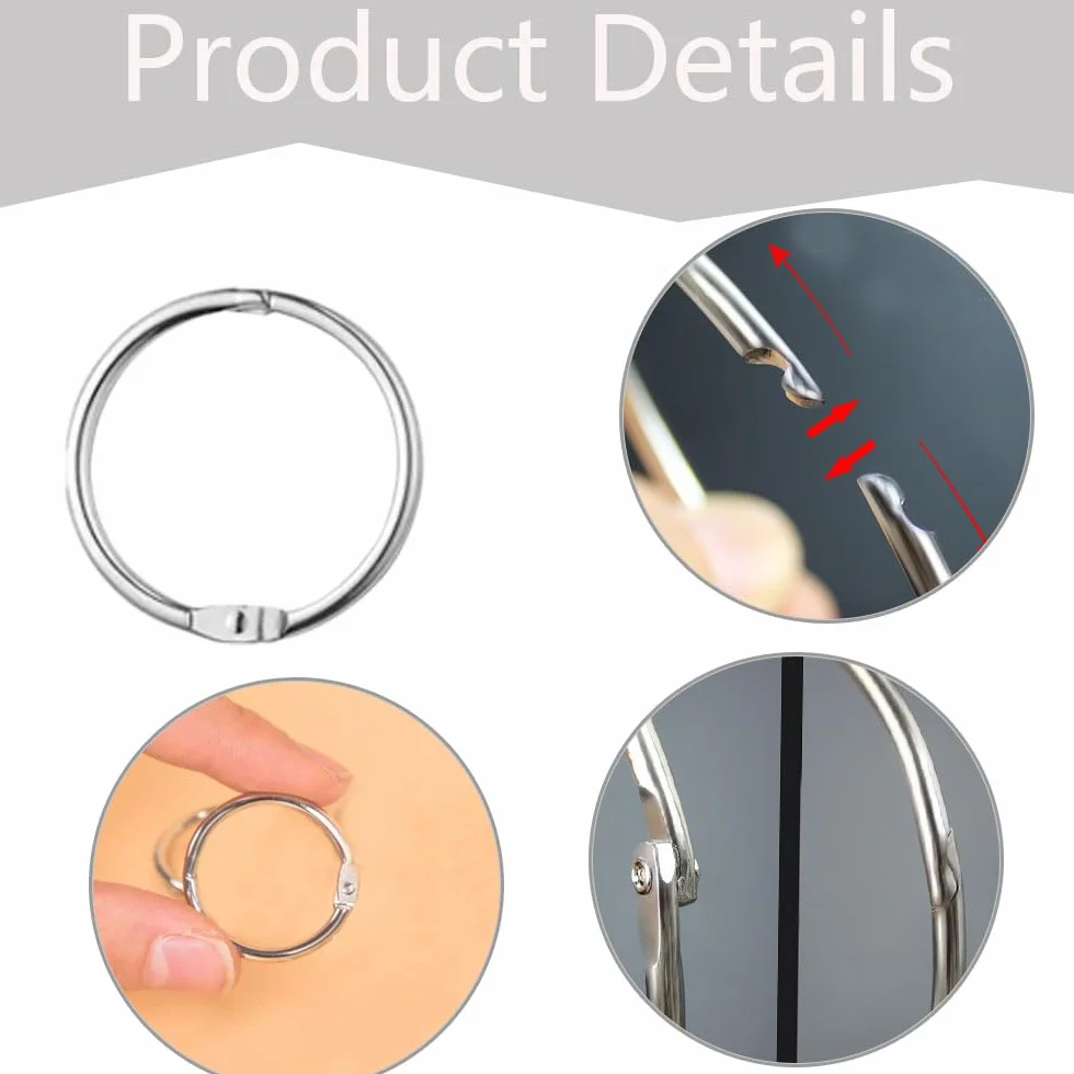 Anneaux de Reliure Métalliques 25mm pour Livre Classeur Porte-clés Scrapbooking