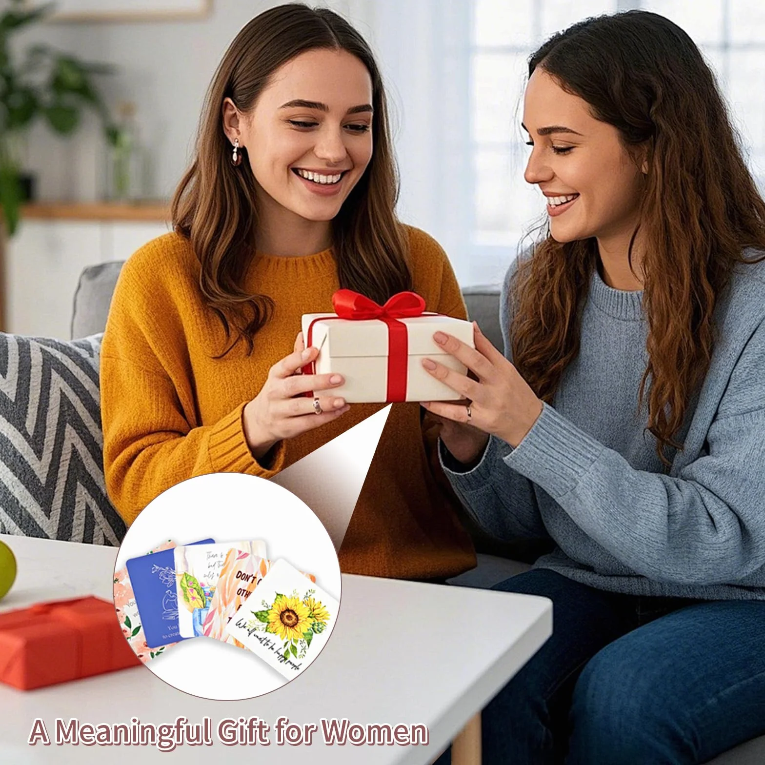 Cartes d’Affirmations Positives pour Femmes Méditation Pleine Conscience Motivation Citations Inspirantes Cadeau Anniversaire
