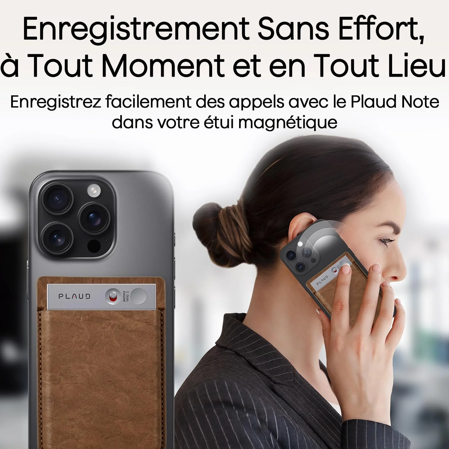 Étui de Magnétique pour Plaud Note Enregistreur Vocal IA, Protection Portable, Marron