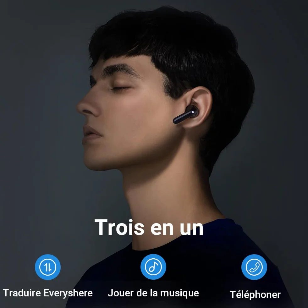 Timekettle M3 Traducteur Vocal Traduction Simultanée Bidirectionnelle 40 Langues 93 Accents