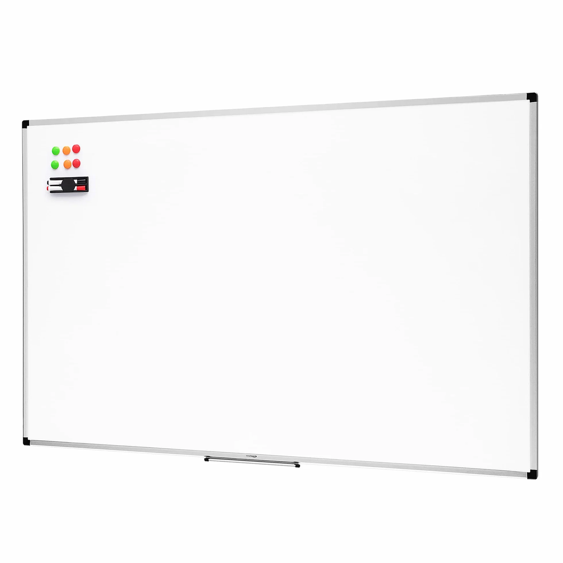 Amazon Basics Tableau Blanc Magnétique 90 x 60cm, Cadre en Aluminium, Effaçable à Sec, Mural