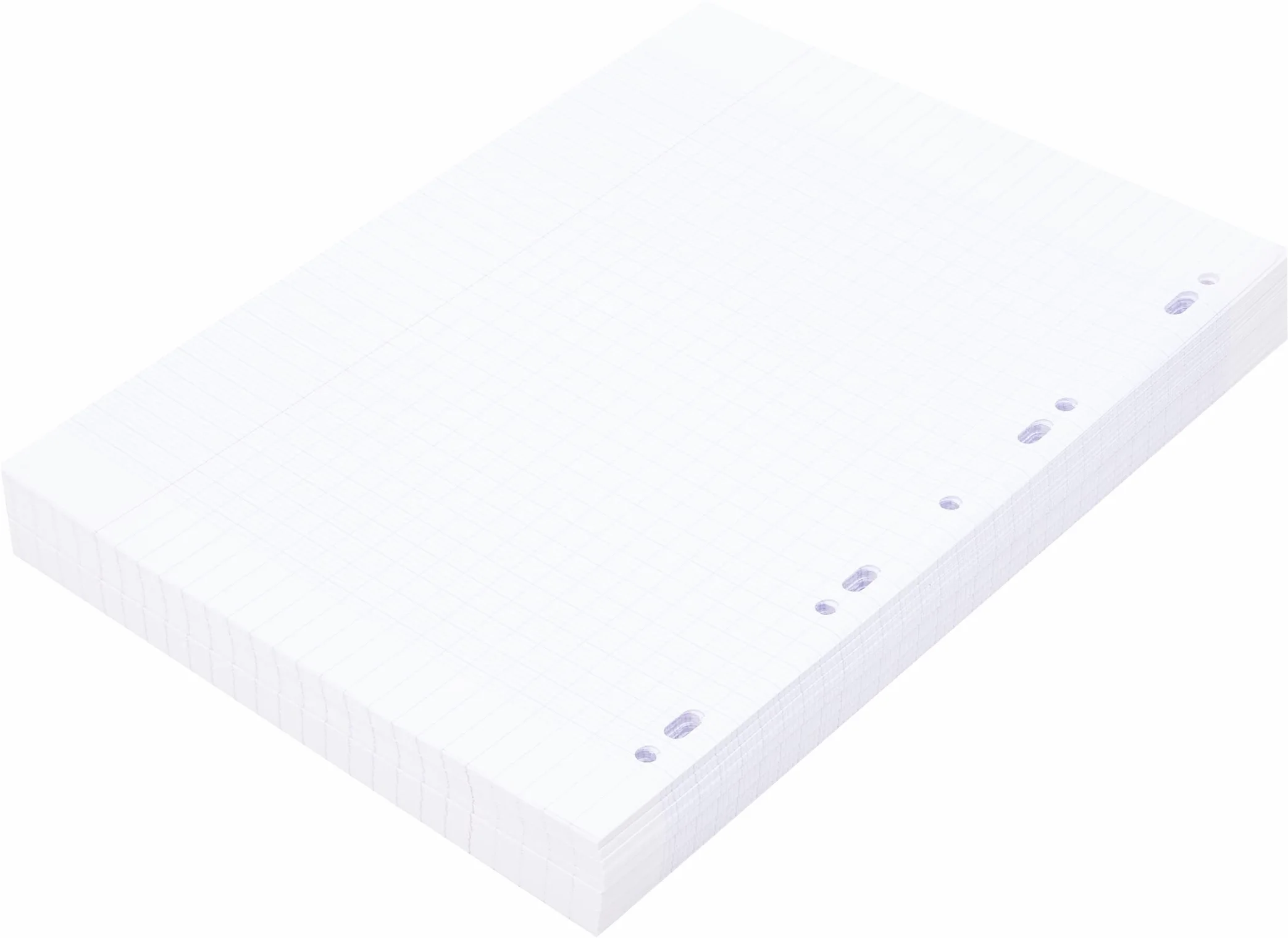 Clairefontaine Étui Feuillets Mobiles Perforés A4 21x29,7 cm 500 Pages Grands Carreaux Papier Blanc 90 g