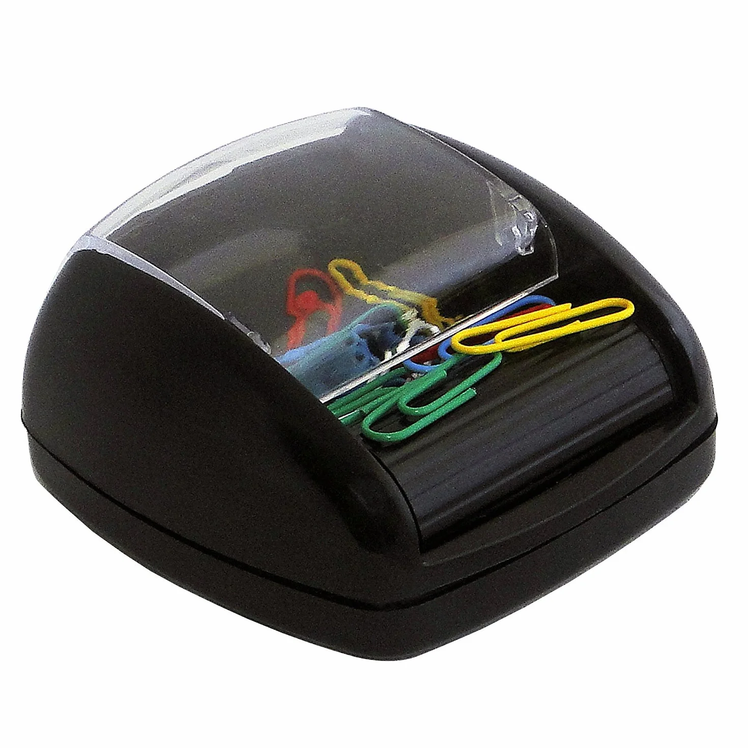 Pavo Distributeur de trombones magnétique 20 trombones 9x8,4x4,5 cm Noir