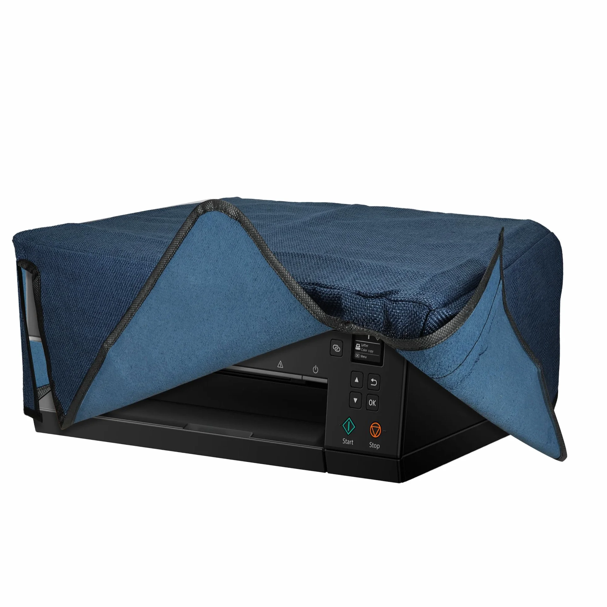 kwmobile Housse Imprimante Canon Pixma TS6350 Protection Lin bleu-gris