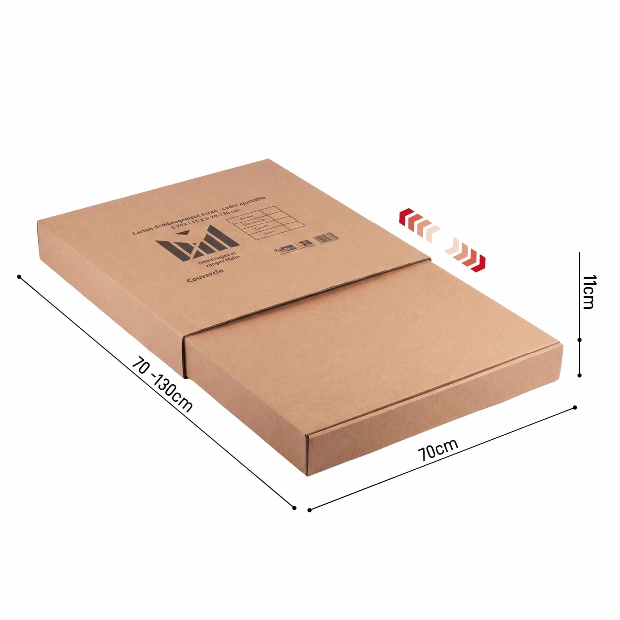 Carton de Déménagement Ajustable Double Cannelure 70 x 11 x 70-130 cm Recyclable