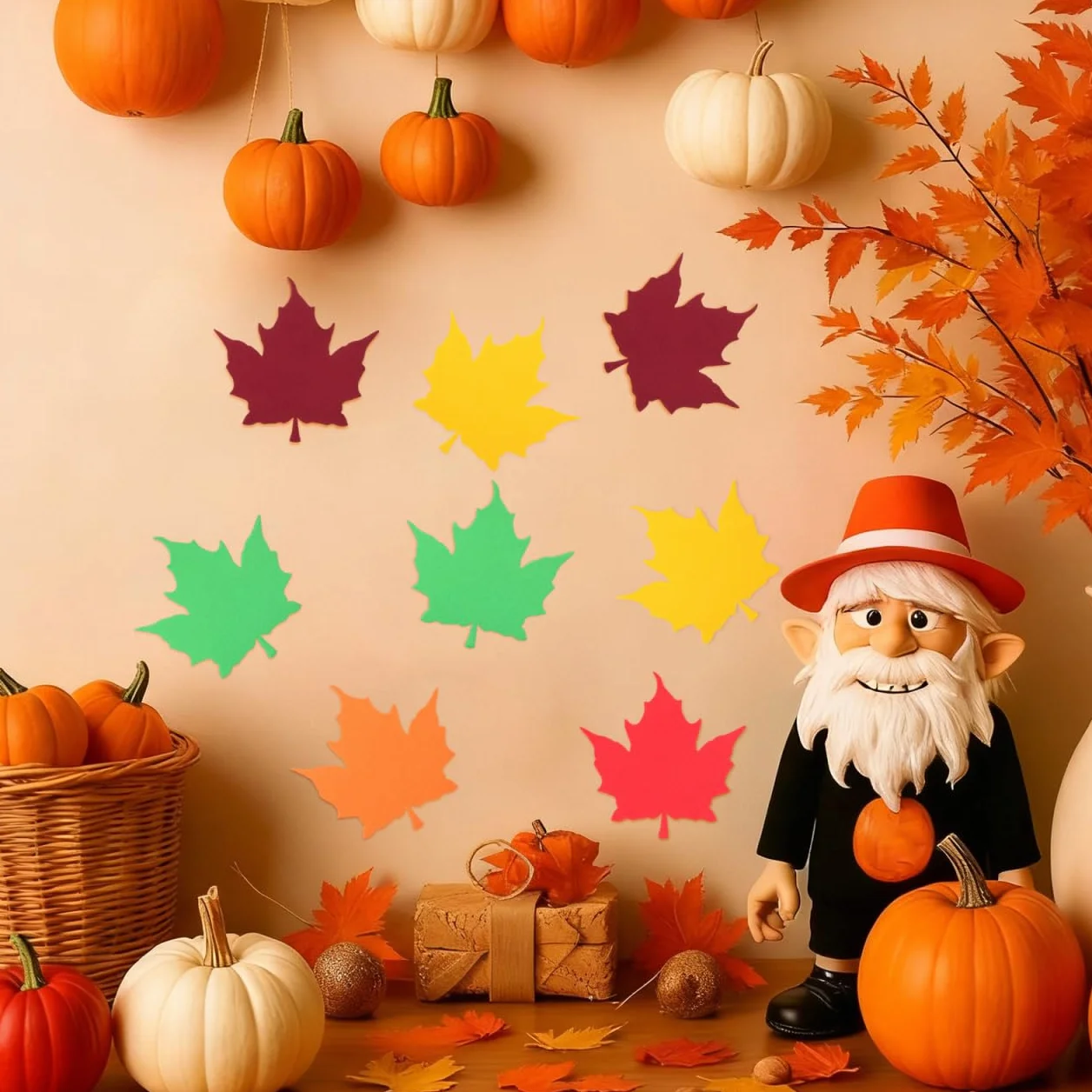 50 Cartes Message Feuilles Érable Découpées Main Papier Déco Automne Thanksgiving Fête Diy
