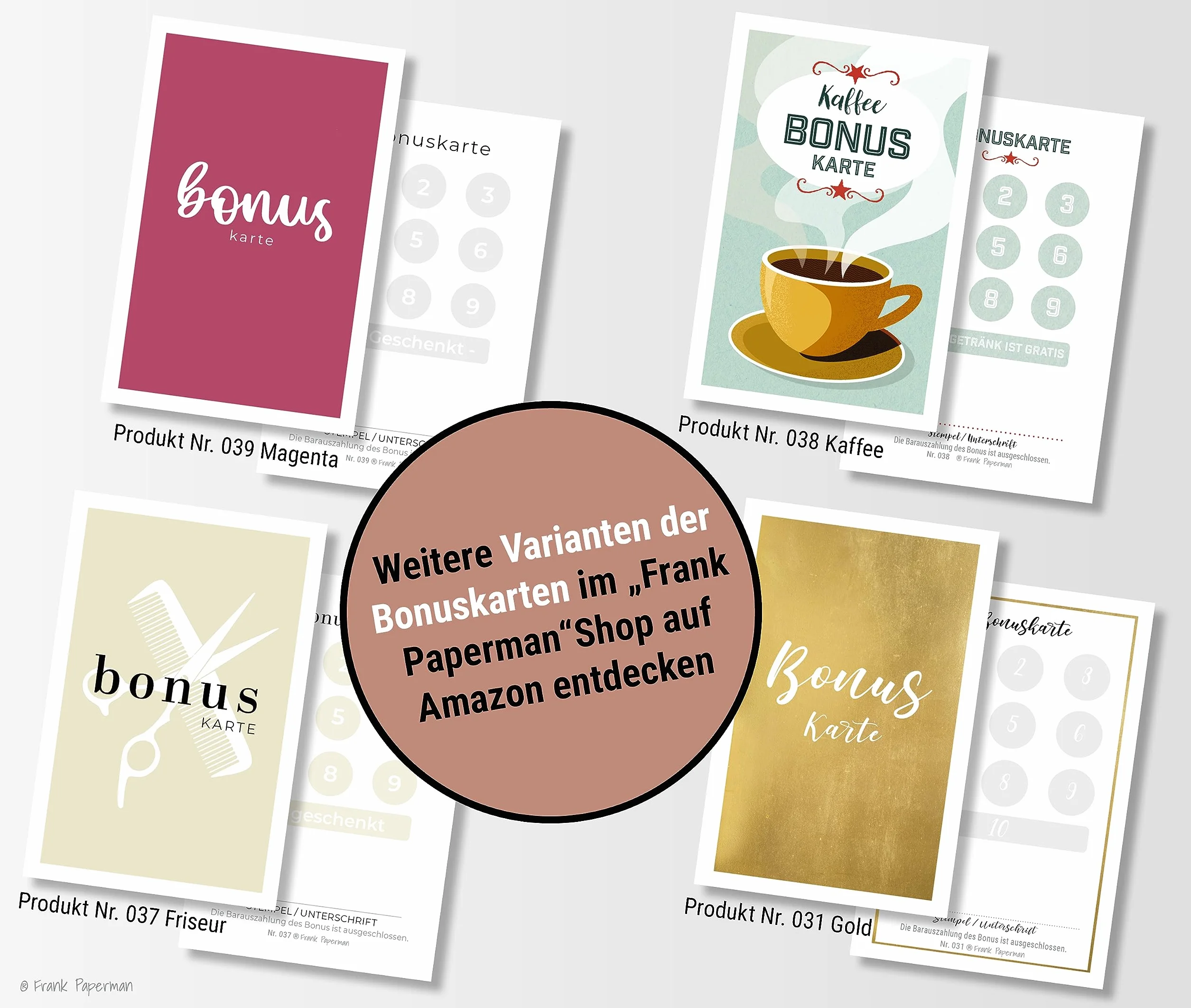 Lot de 125 cartes bonus fidélité pour salon beauté