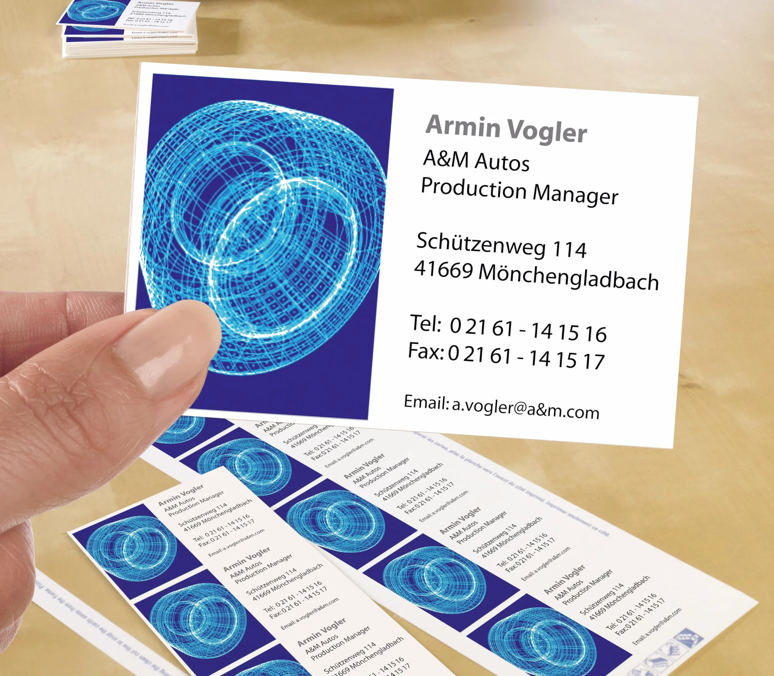 Avery C32010-25 Lot de 250 cartes de visite classiques 85 x 54 mm recto-verso Mat 25 feuilles