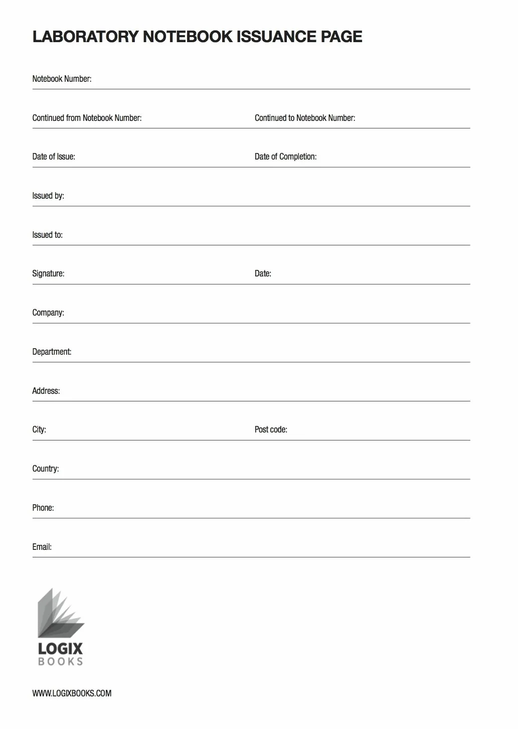 Logix Books Cahier de Laboratoire A4 Petits Carreaux 5mm 96 pages Bleu