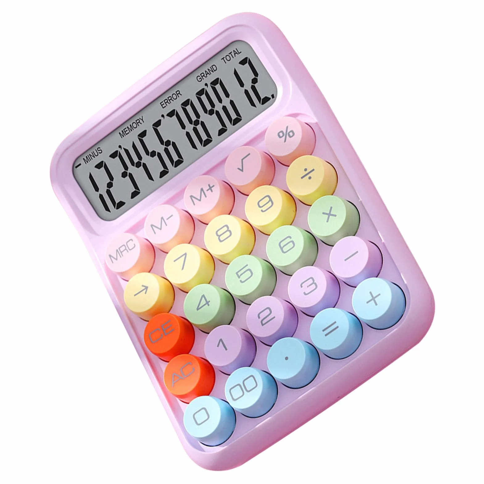 Calculatrice électronique clavier mécanique violette pour maison, école, bureau