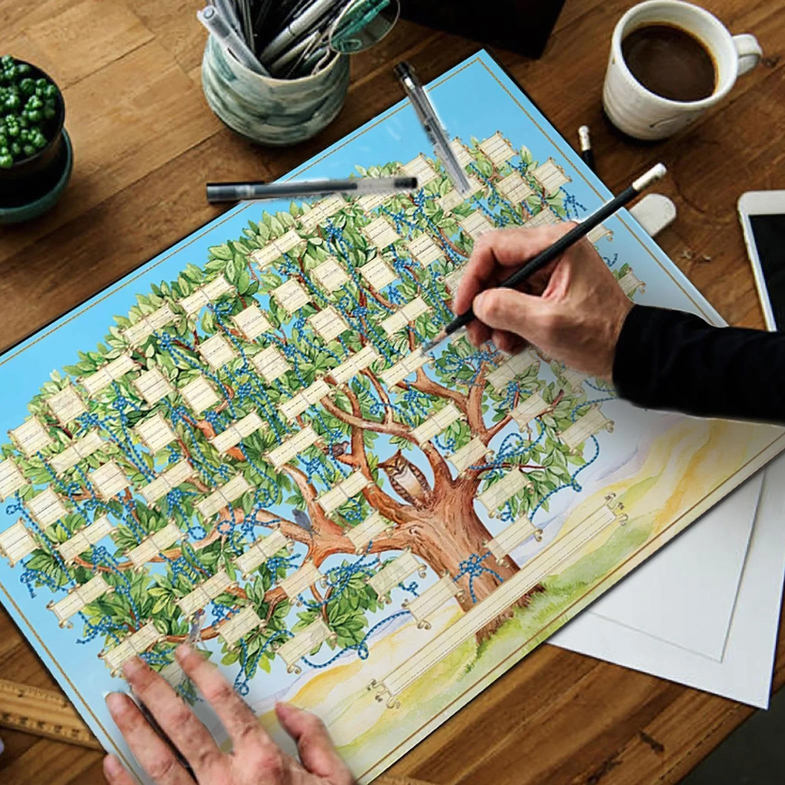 Tableau Arbre Généalogique 40x60cm Poster à Remplir