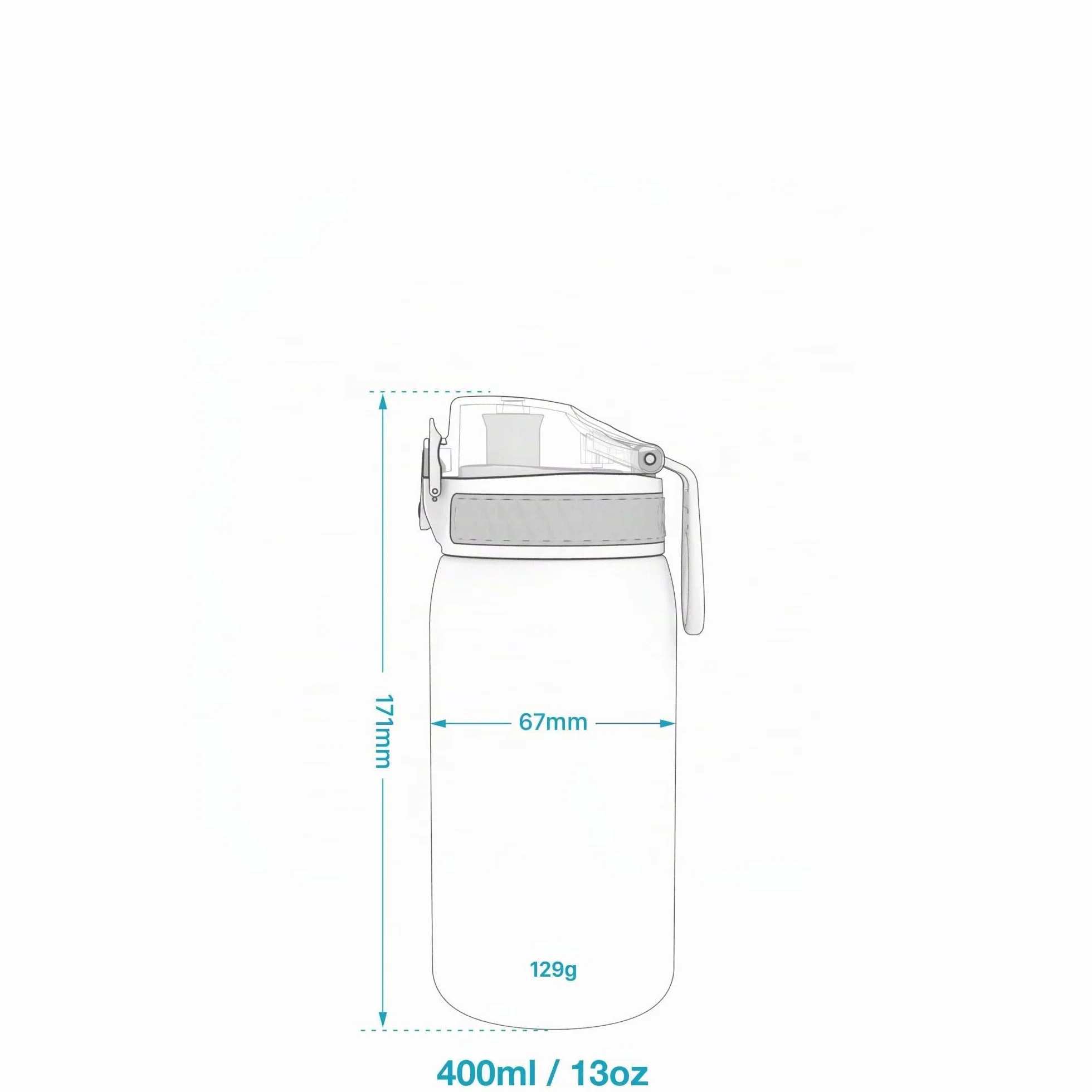 Ion8 Gourde Enfant Inox 400ml Anti-Fuite Facile à Ouvrir Verrouillage Sécurisé Lavable Lave-Vaisselle Poignée Transport Acier Inoxydable Aqua