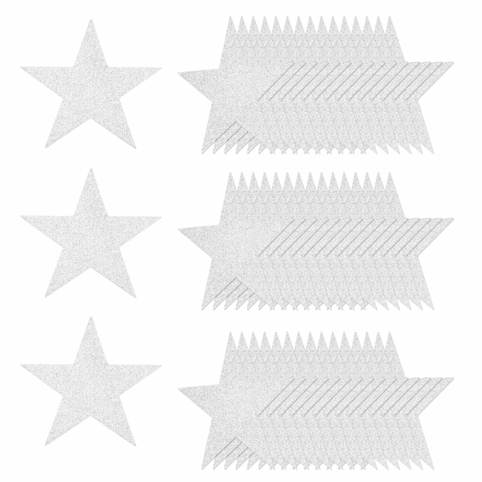 QUARKZMAN 50 Pcs Étoiles Pailletées 5 Pouces, Confettis Étoile Argenté pour Décoration Murale Fête