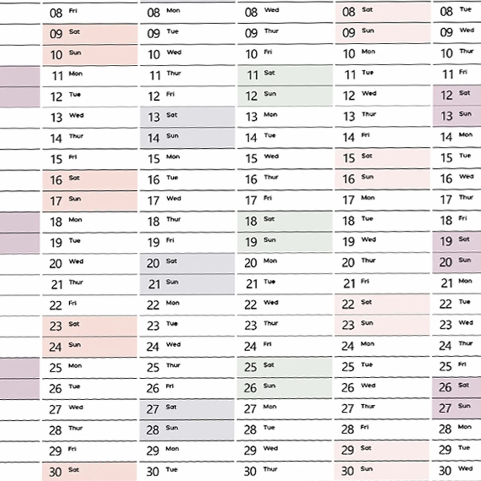 Calendrier Mensuel 2026-2026 Grand Planificateur Papier Vertical Janvier Décembre Bureau Salle Classe