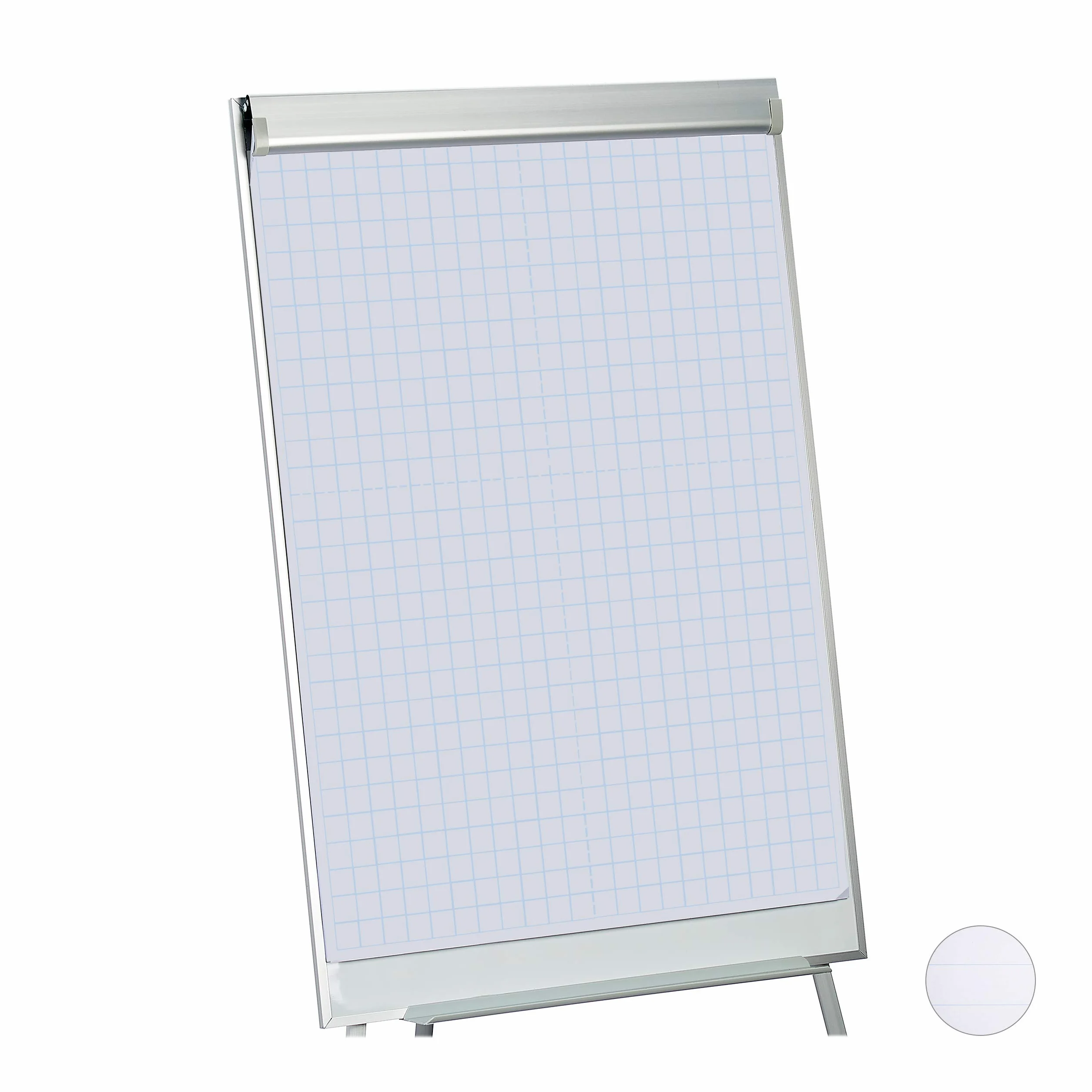 Relaxdays Papier de présentation Rouleau Pages quadrillées 50 Feuilles 60 g/m² 57,5x81 cm Blanc