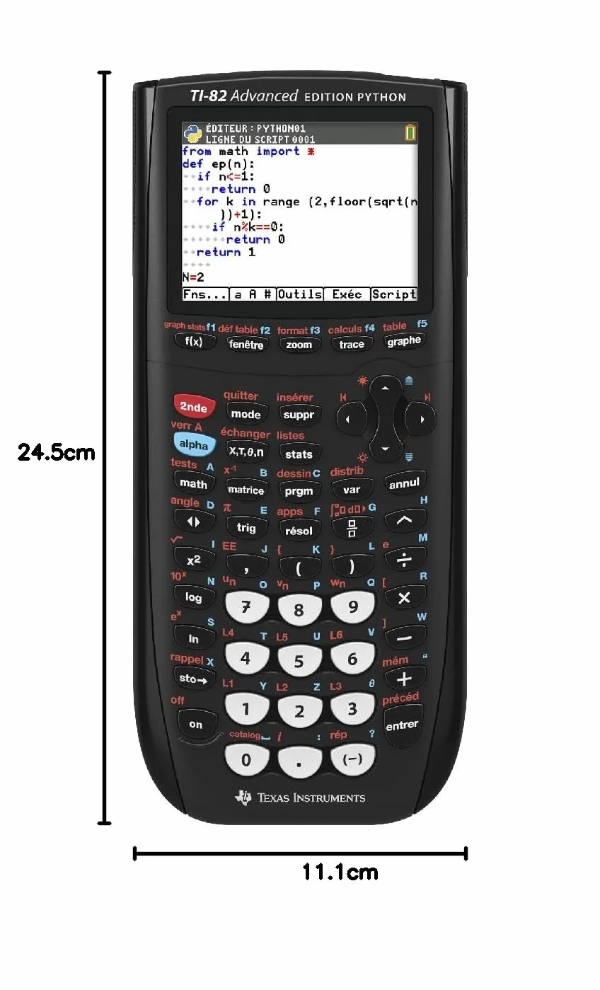 Texas Instruments TI-82 Advanced Edition Python Calculatrice Graphique Noir