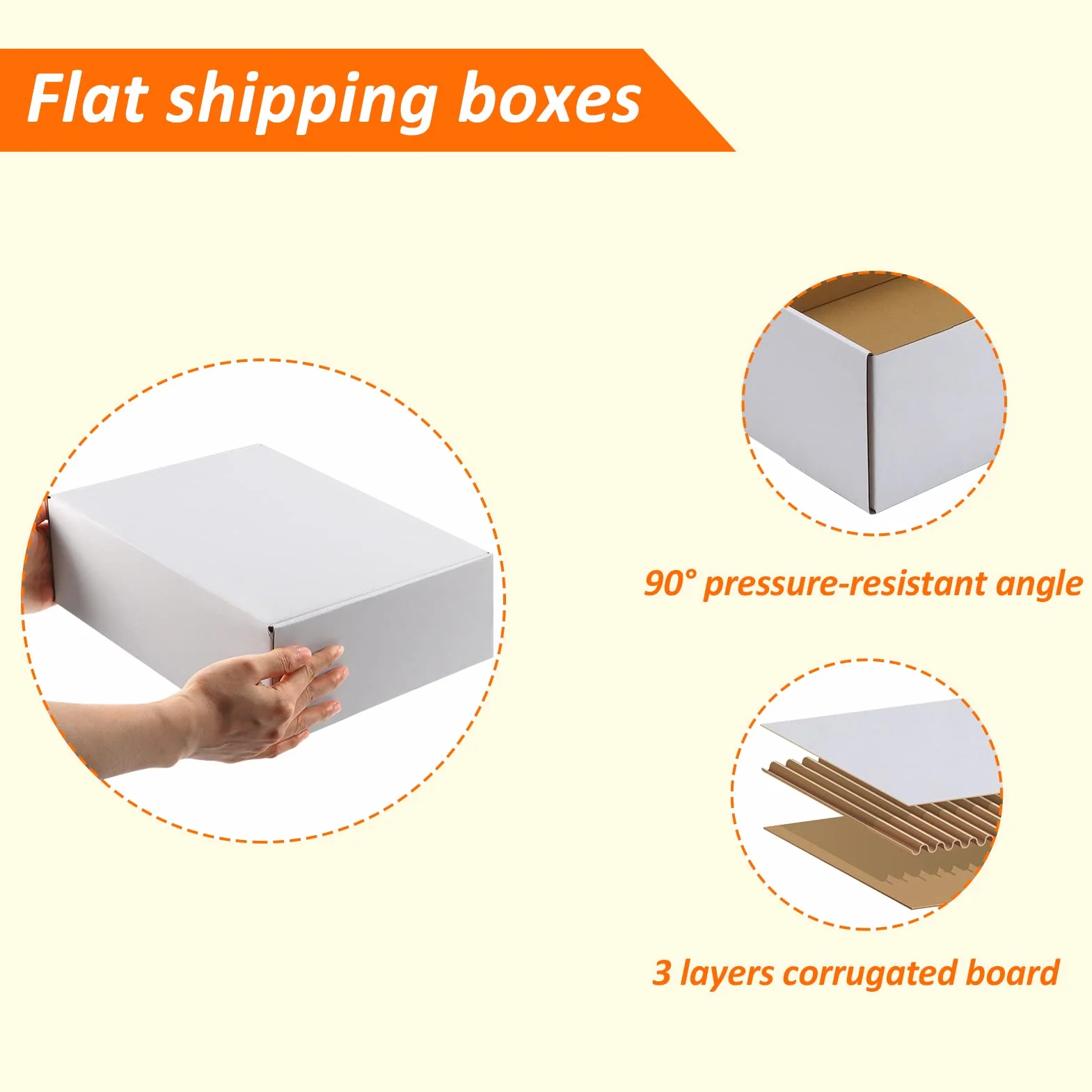 HORLIMER Carton Emballage 305x229x102 mm Lot de 20 Boîte d'Expédition Blanc