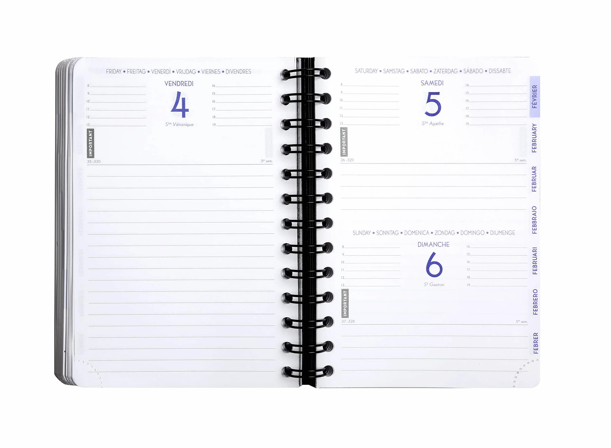 Exacompta Agenda Forum Linicolor 12 x 17 cm Journalier Août 2026 à juillet 2027