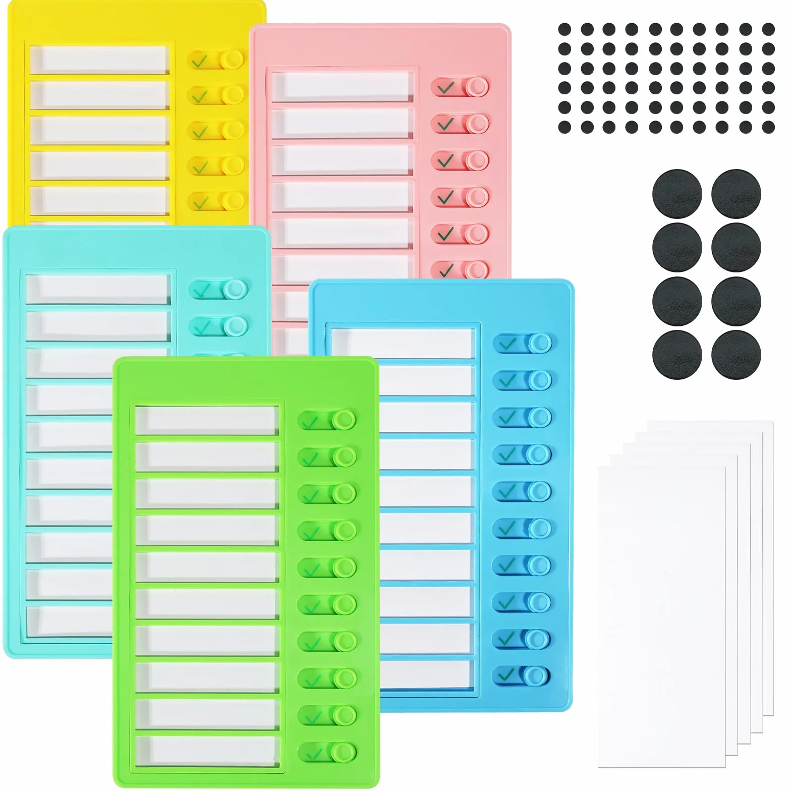 Tableaux de Listes de Tâches Vierges, Tableau de Checkliste pour Enfants avec 20 Feuilles de Carton, Planificateur