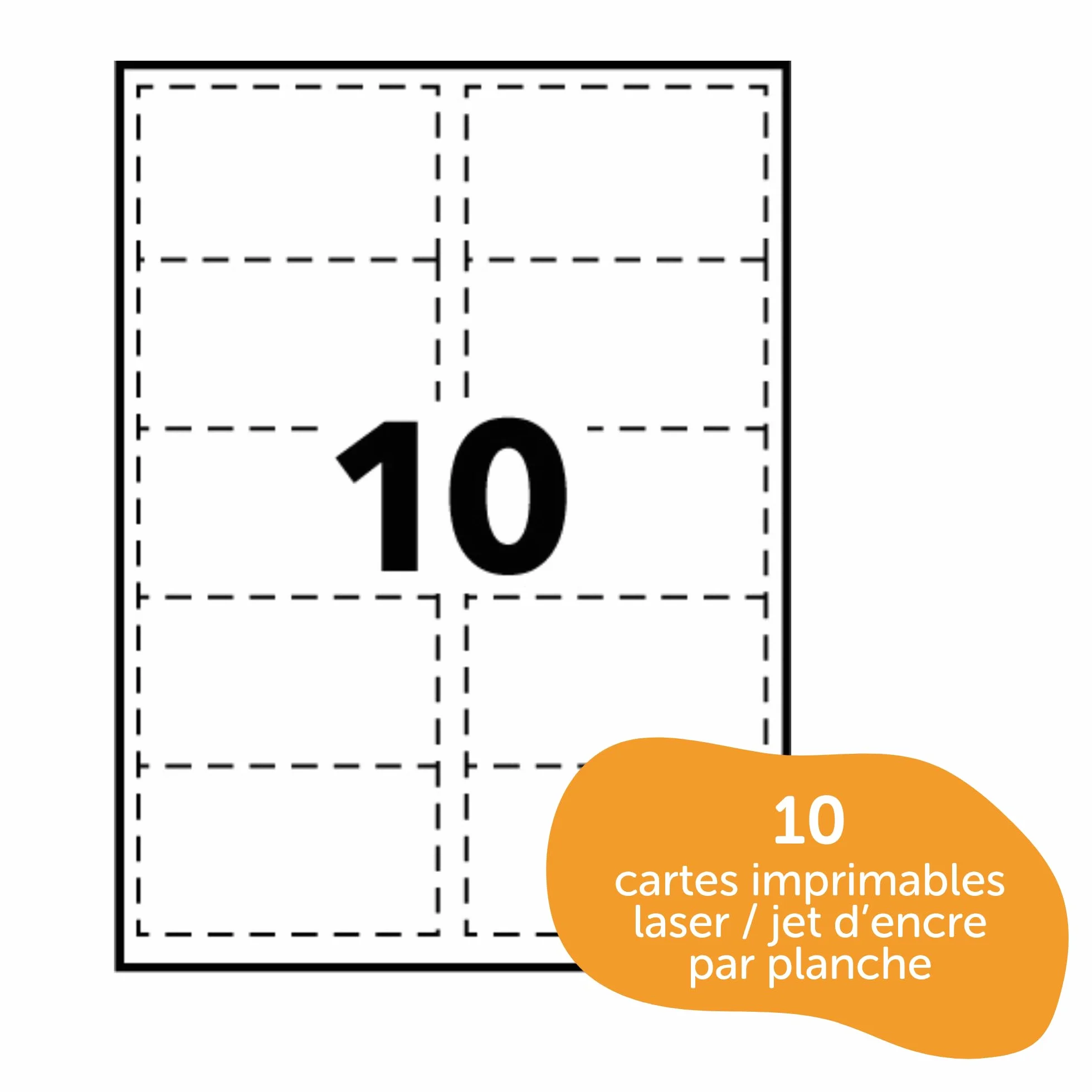AVERY Pochette 250 cartes de visite micro-perforées 185g/m² 85 x 54 mm imprimables jet d'encre