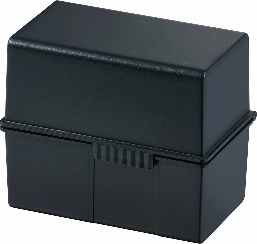 HAN 976-K-13 Boîte à fiches DIN A6 paysage 400 fiches charnière acier fermeture cliquet index A-Z noir