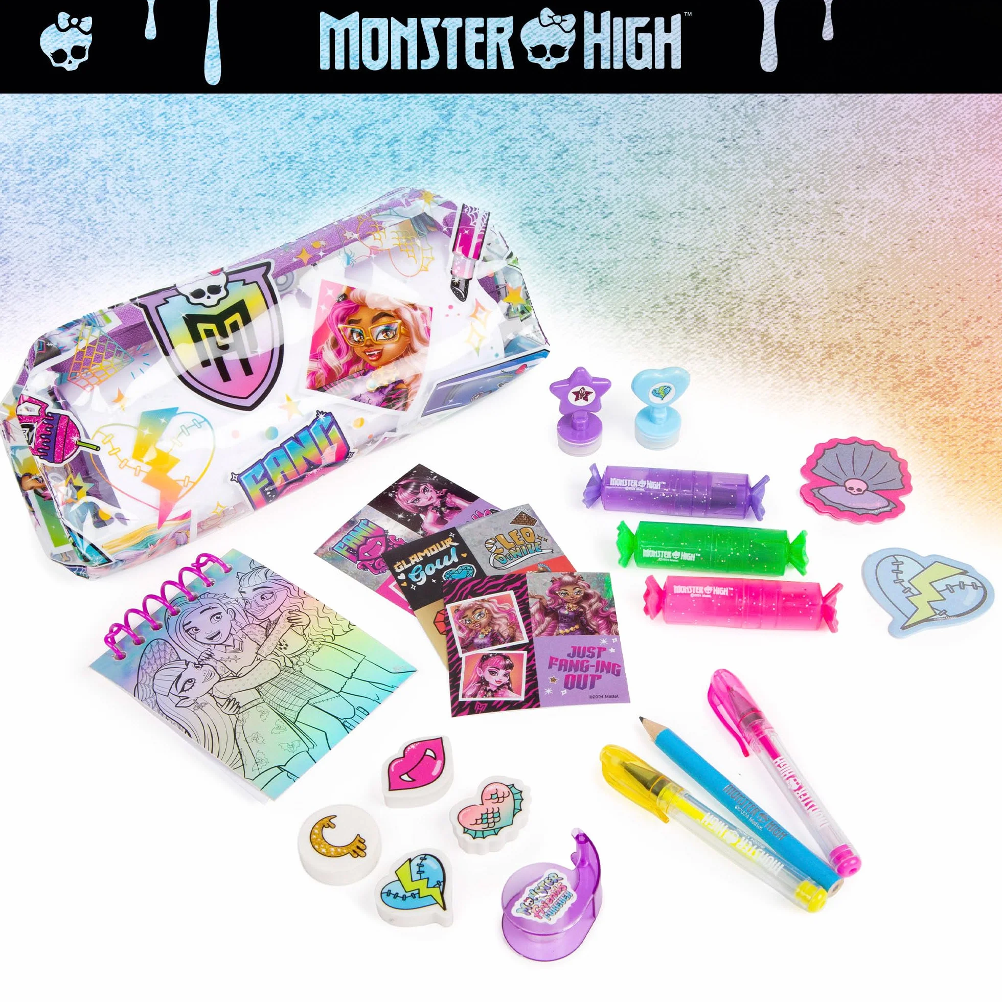 ColorBaby Monster High 77515 Coffret d'écriture pour Enfant avec Crayons, Stylos, Tampons et Autocollants