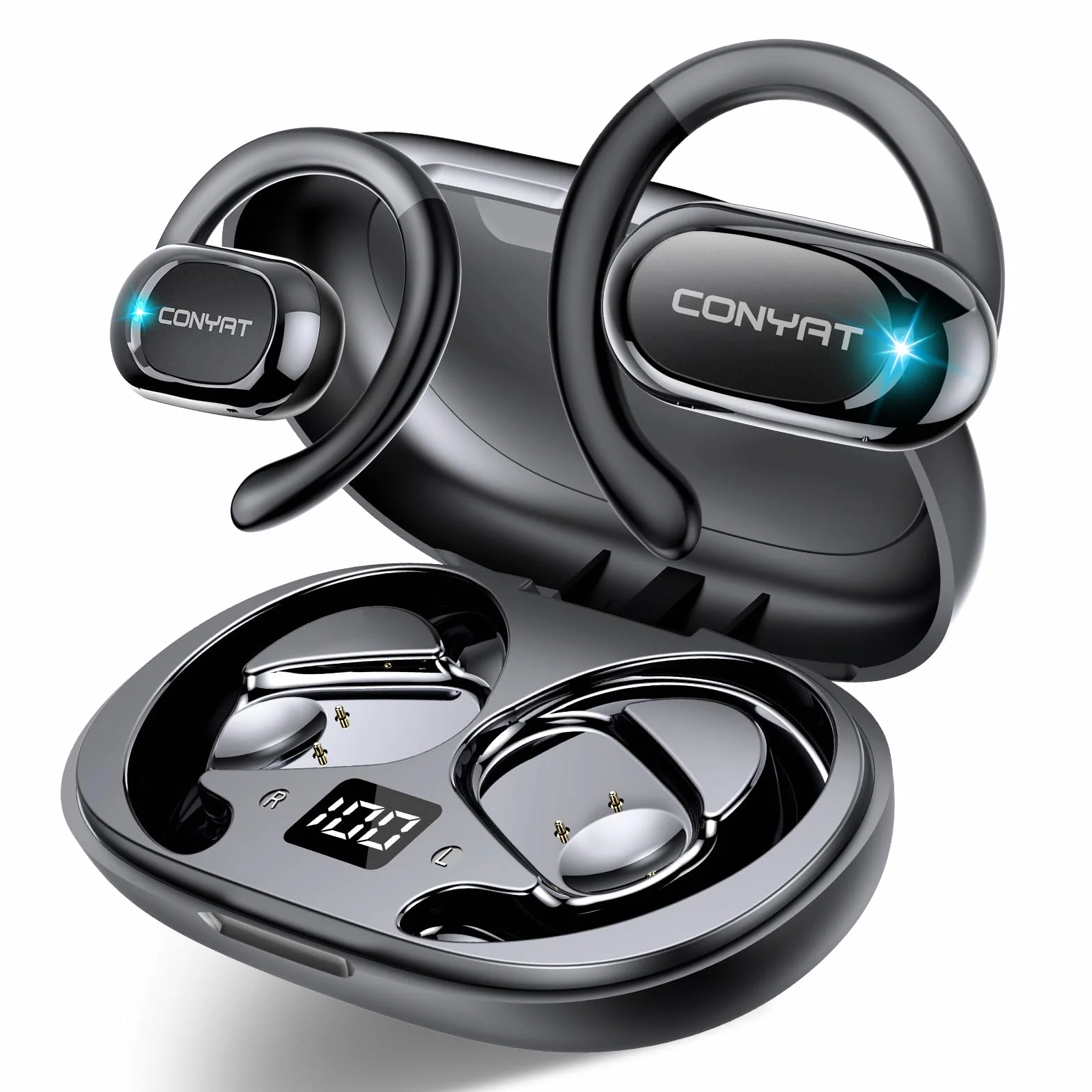 AI Ecouteur Traducteur Instantané 58H Bluetooth 5.4 Ecouteurs sans Fil Open Ear 164 Langues 3 en 1 Traduction Vocale
