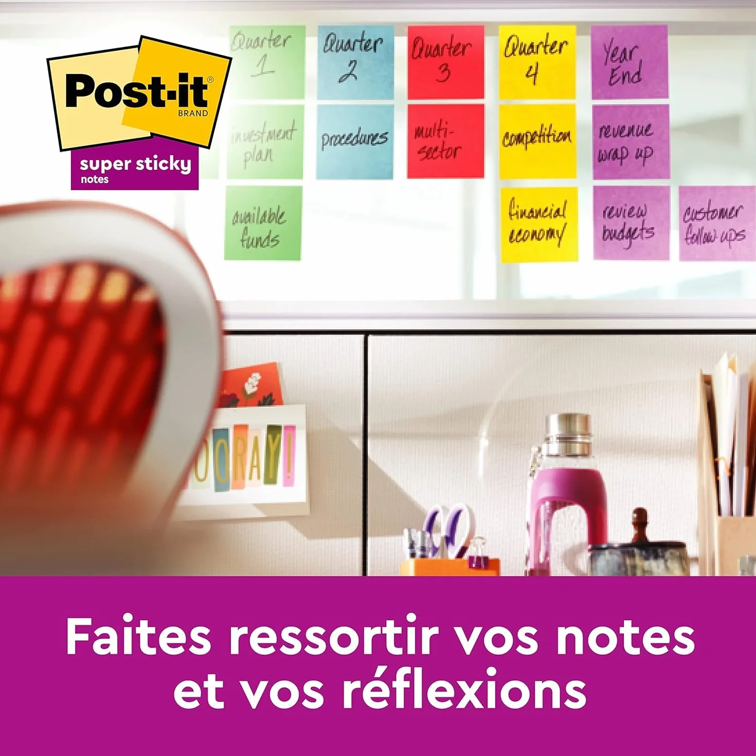 Post-it Notes Autocollantes Super Sticky Cosmic 6 Blocs 76 mm x 76 mm 90 Feuilles par Bloc