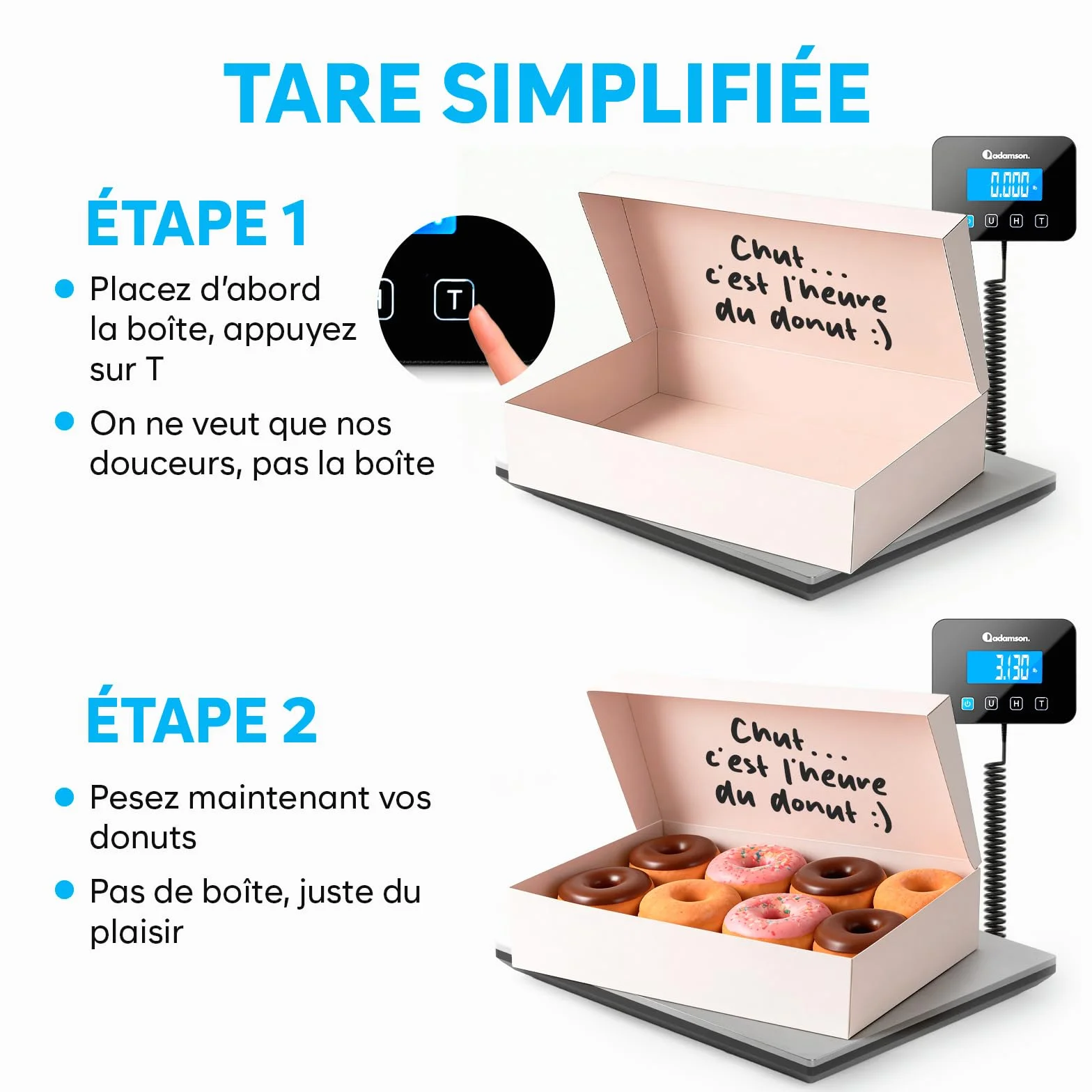 Balance Colis Électronique 300 kg Professionnelle Industrielle avec Hold/Tare Argent Pile Câble Inclus