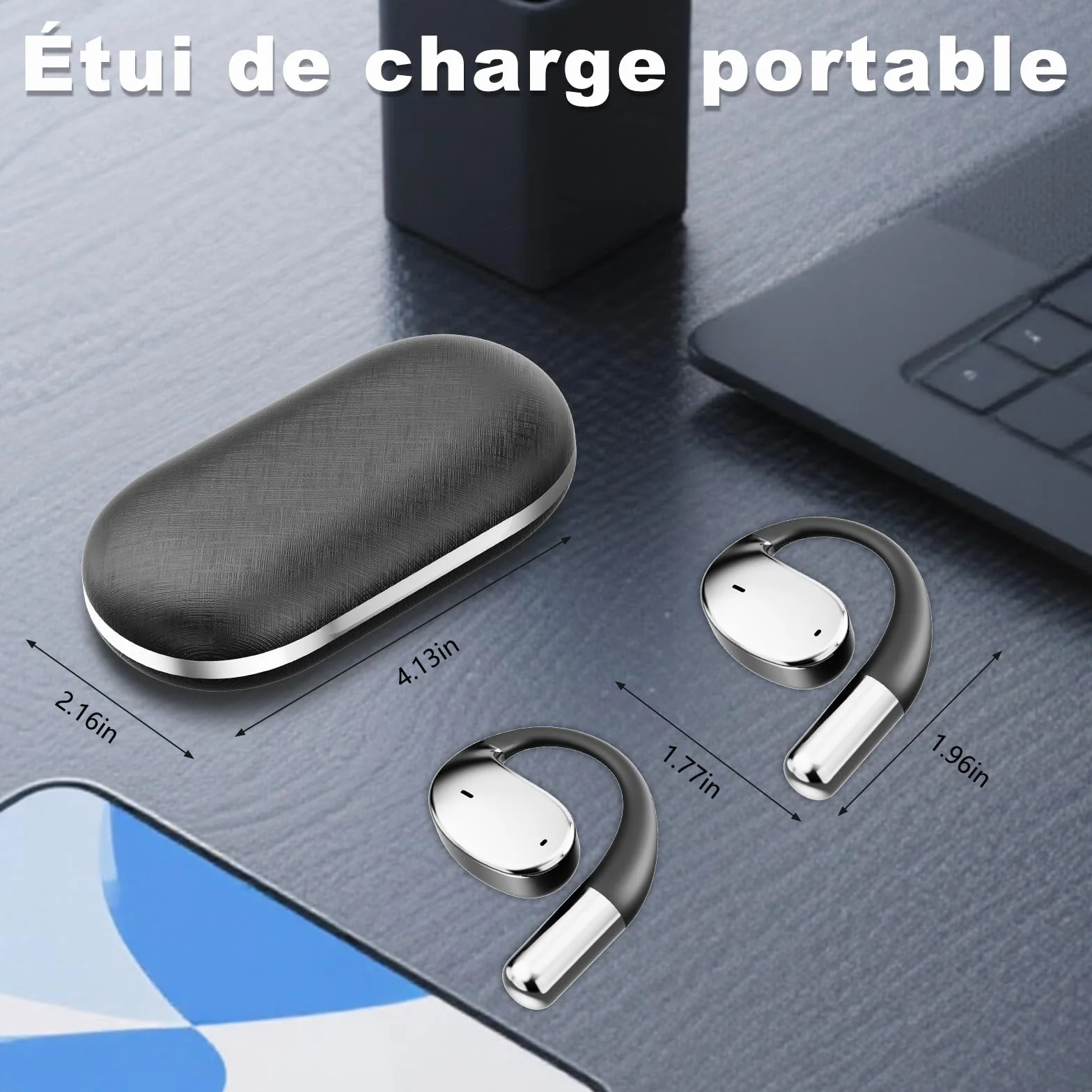 AI Ecouteur Traducteur Vocal Instantané 60H Bluetooth 5.4 Ecouteurs sans Fil Open Ear 164 Langues 3 en 1 Traduction Vocale