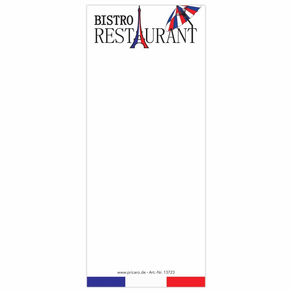 PRICARO Lot de 24 blocs pour serveurs restaurant français