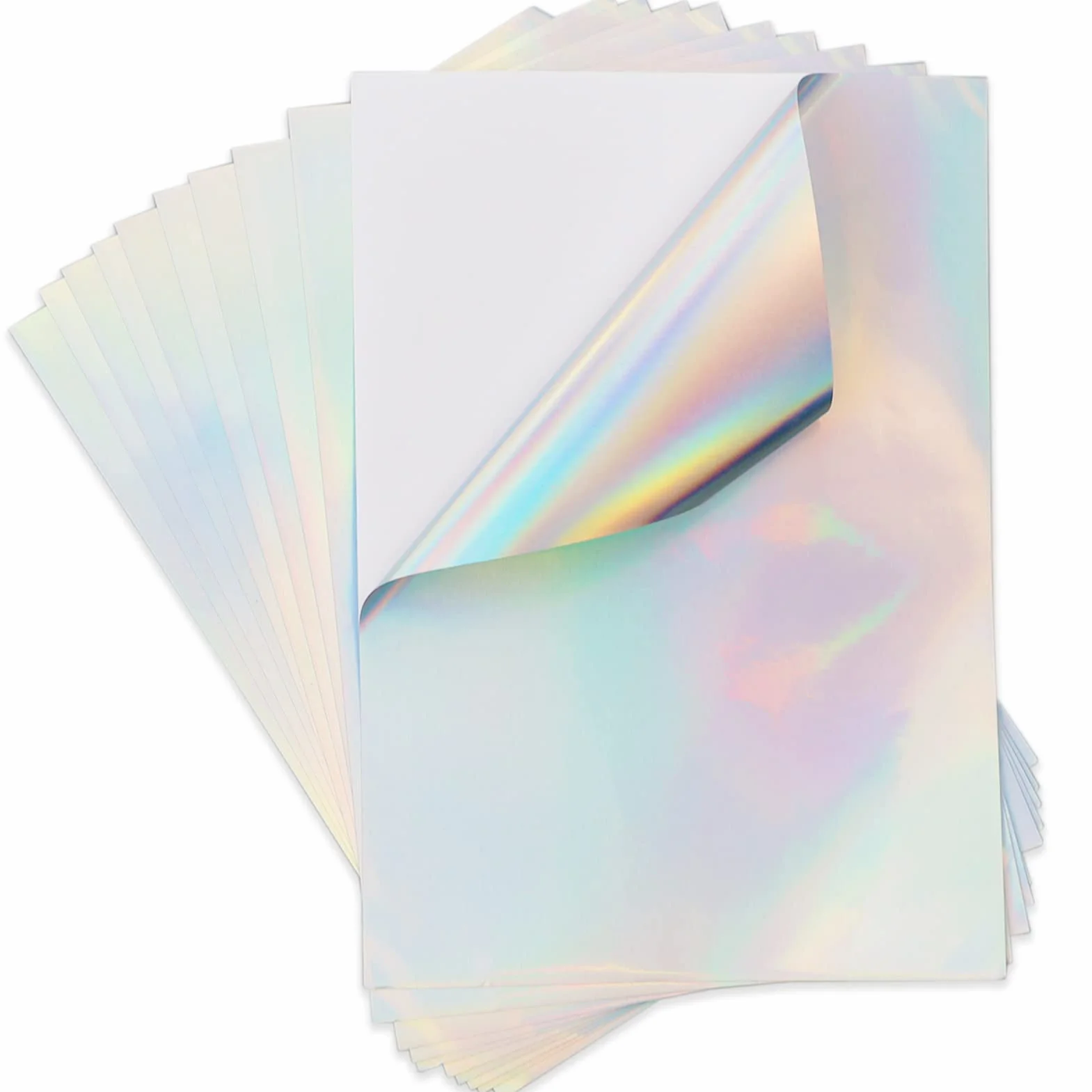 Papier autocollant holographique A4 imprimable en vinyle imperméable séchage rapide lot de 10