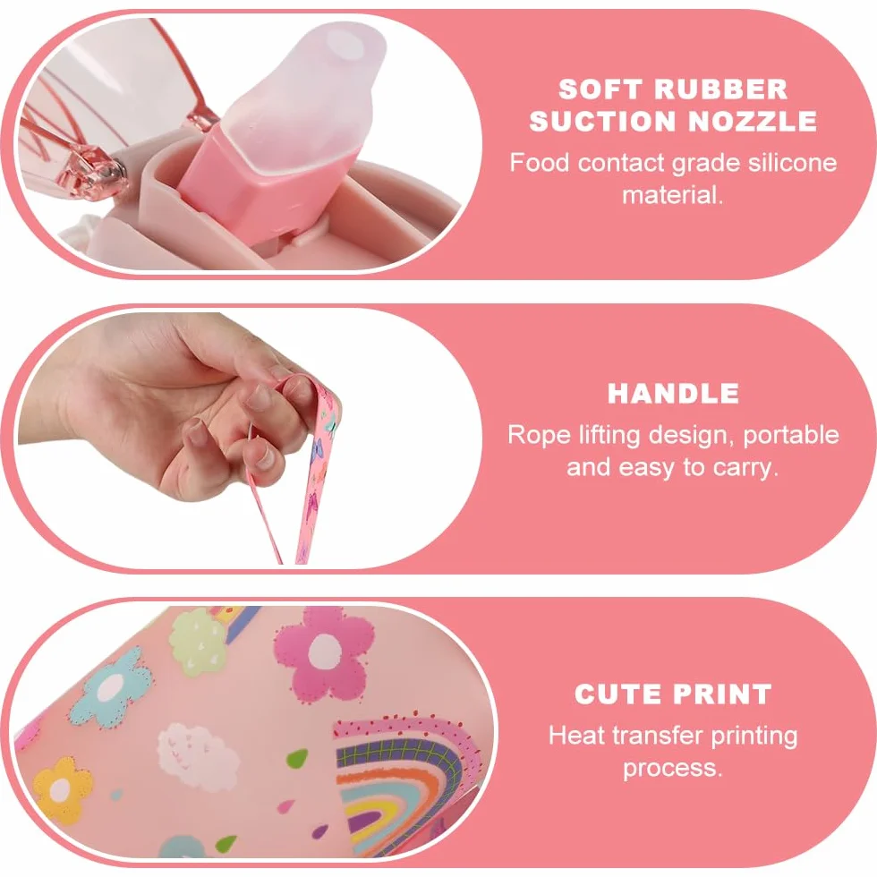 Gourde Enfant 600 Ml Robuste Anti Fuite Sans BPA avec Paille