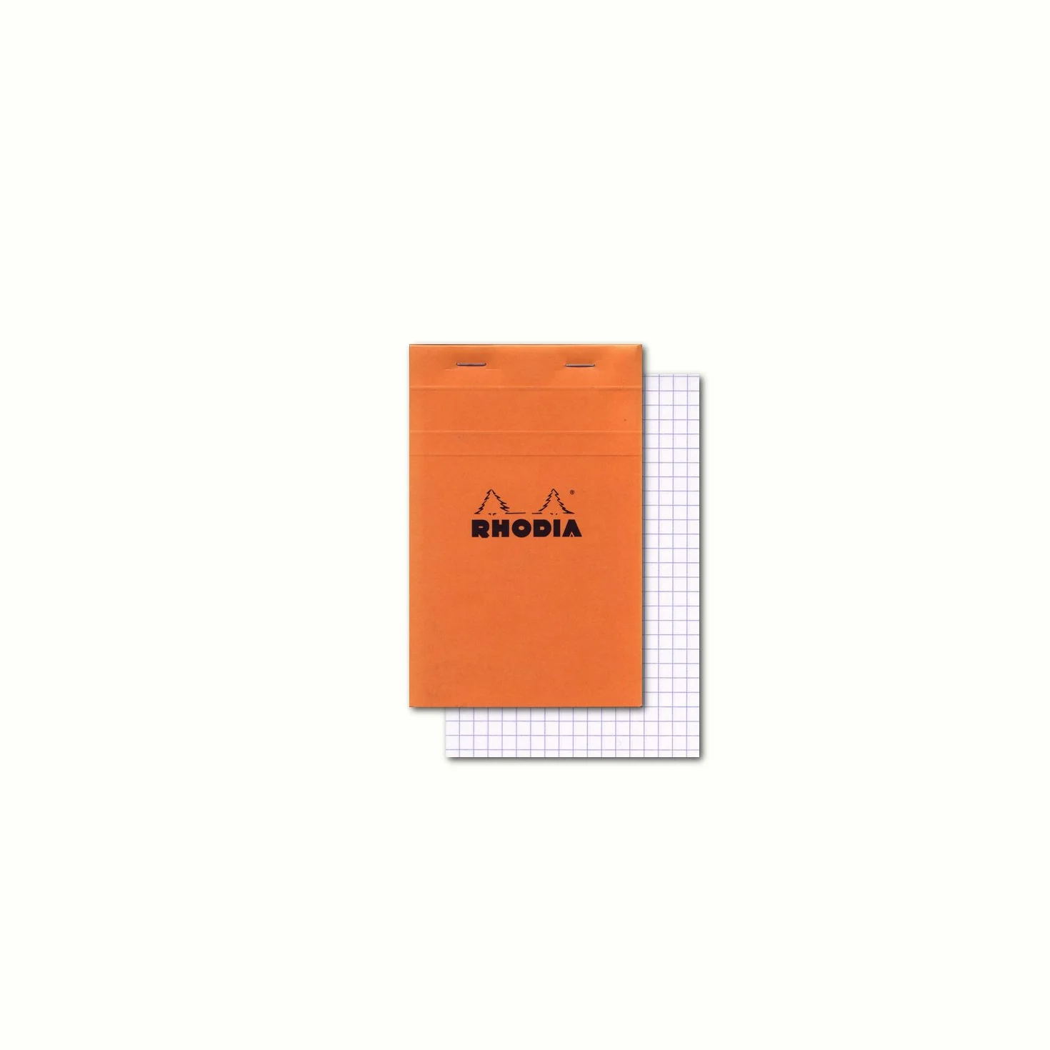 Rhodia Bloc-Notes Agrafé N°18 Orange A4 21 x 29,7 cm Petits Carreaux 80 Feuillets Papier Clairefontaine 80 g/m²