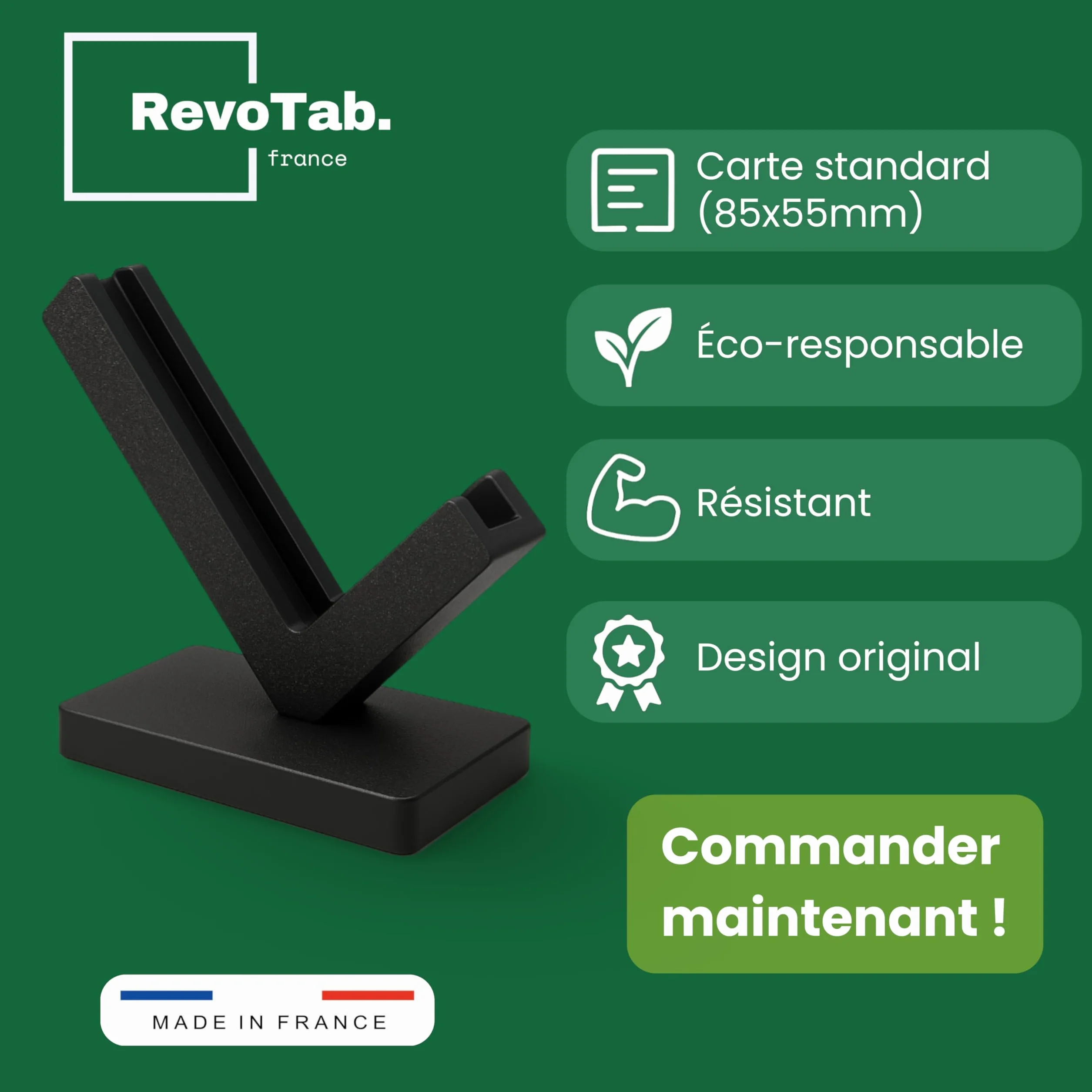 Porte Carte de Visite Incliné Professionnel - Support de Carte de Visite pour Bureau - Contient Jusqu'à 30 Cartes, Finition Mate