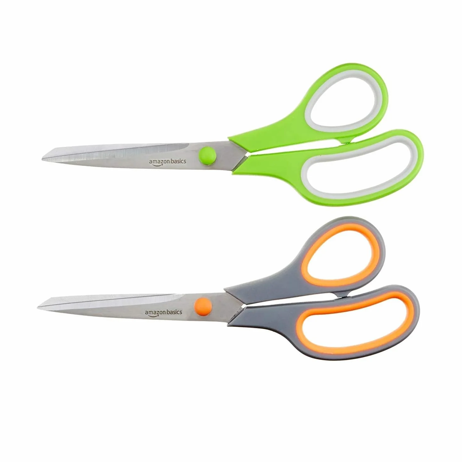 Amazon Basics Lot de 2 Ciseaux en Acier Inoxydable, Revêtement PVD, Multicolore