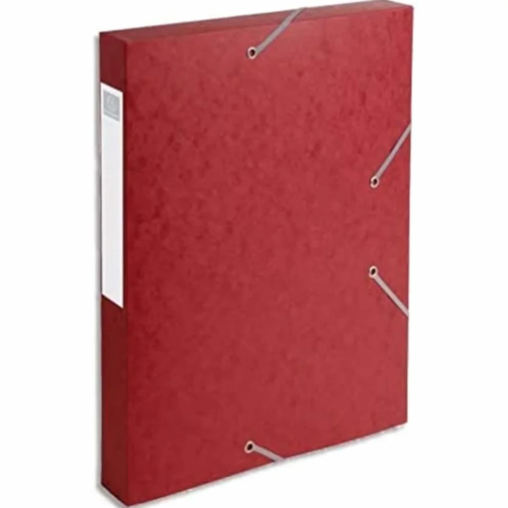 Exacompta CARTOBOX Boîte de Classement A4 Rouge 25x33cm Dos 4cm 600g/m²