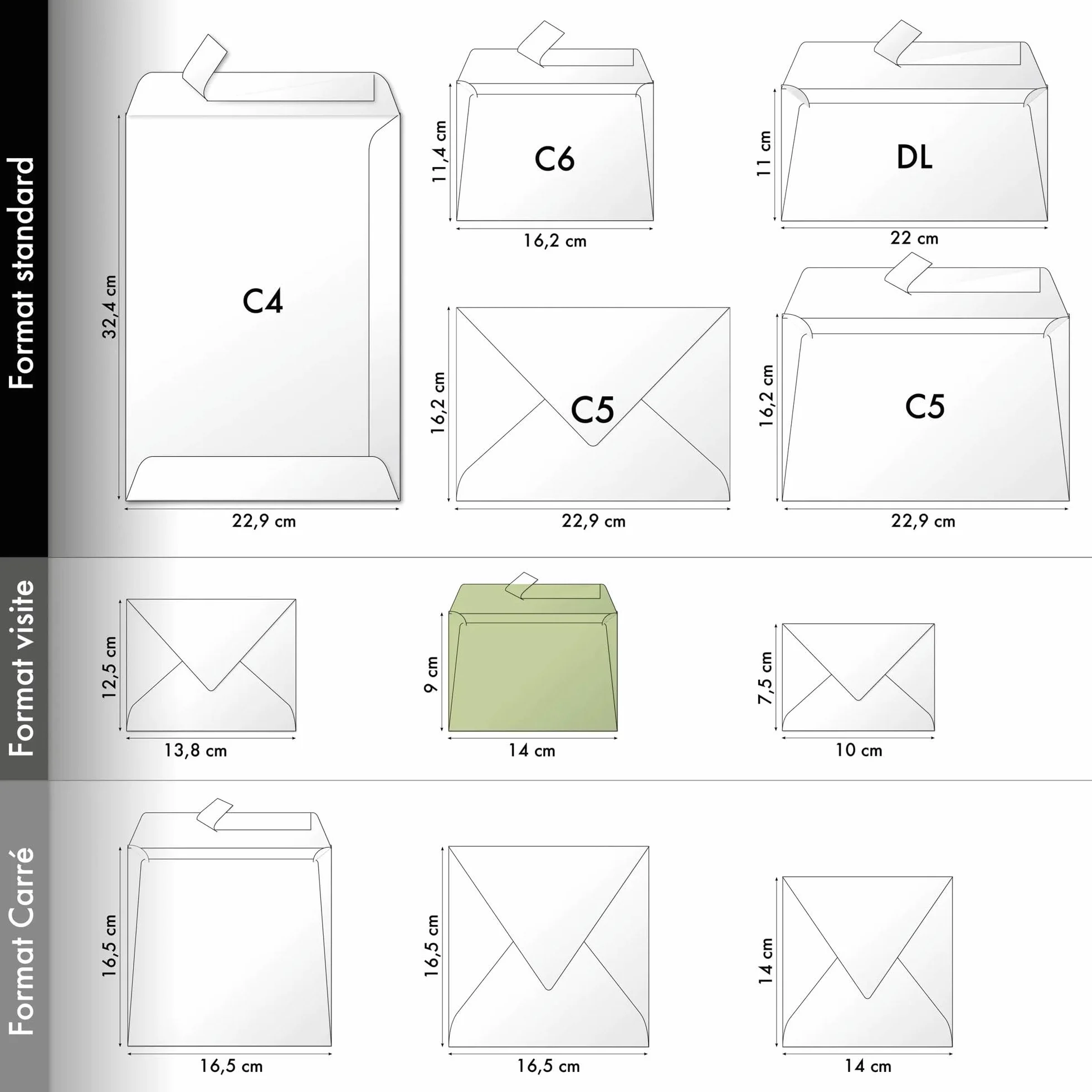 Clairefontaine Enveloppes Auto-Adhésives 9x14cm 120g/m² Rouge Groseille Paquet de 20