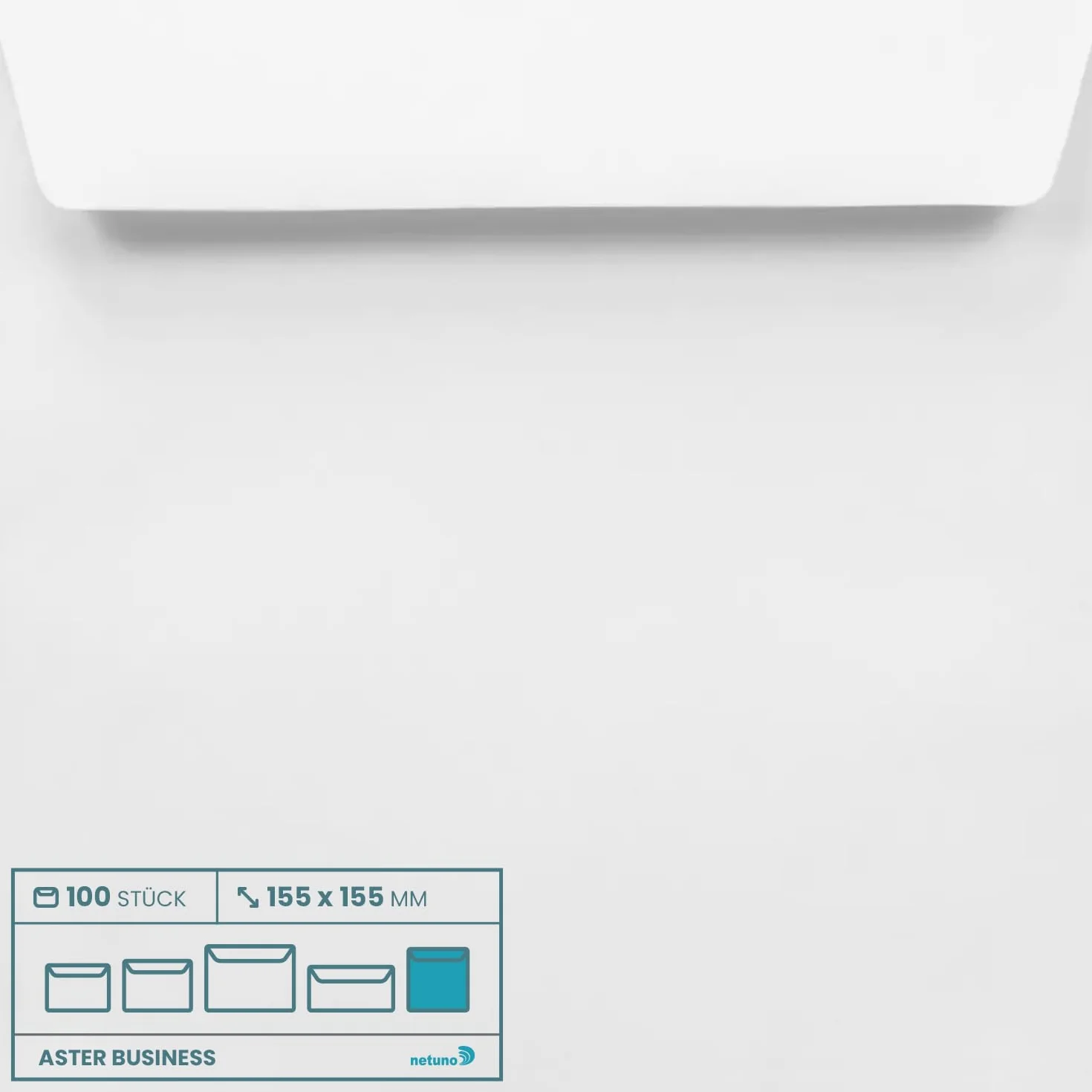 Netuno Lot 100 enveloppes carrées blanches 155x155 mm autocollantes sans fenêtre