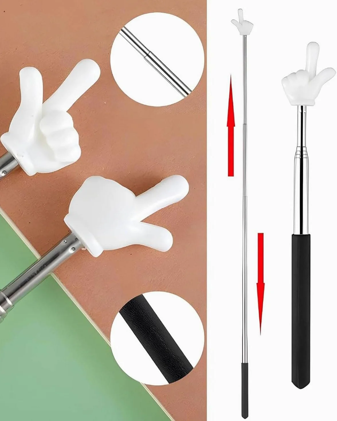 Pointeur télescopique pour enseignant, mini stylo d'enseignement, pointeur de doigt rétractable pour tableau blanc et présentations