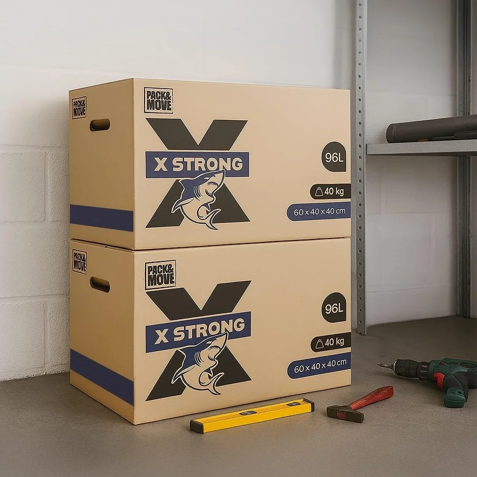 Pack and Move Lot de 5 Cartons Déménagement X Strong 60 x 40 x 40 cm Charge 40 kg