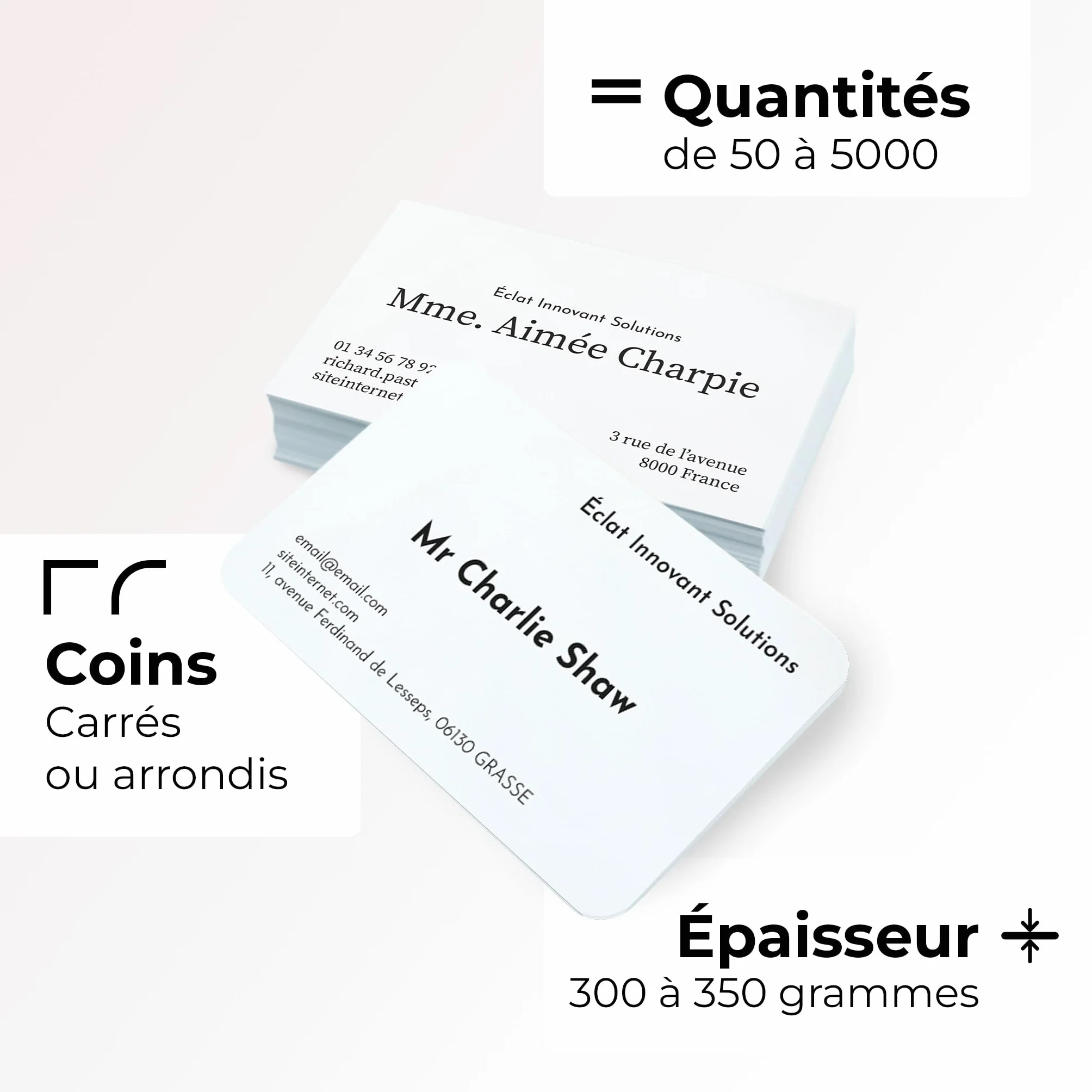 Cartes de visite personnalisées classiques 50 à 5000 UTTSCHEID